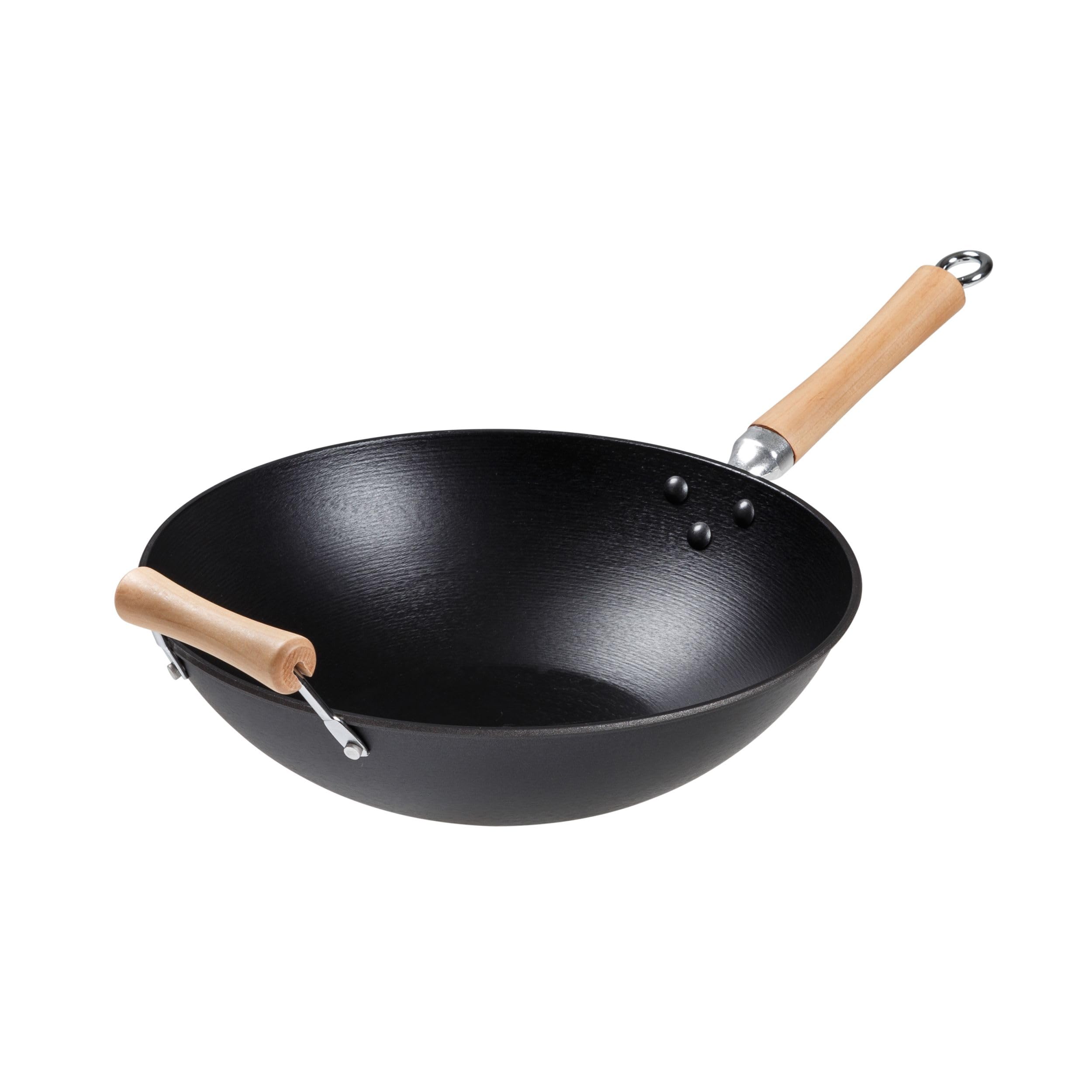 Joyce Chen Professional Series 14-Inch Cast Iron Wok With Maple Handle
