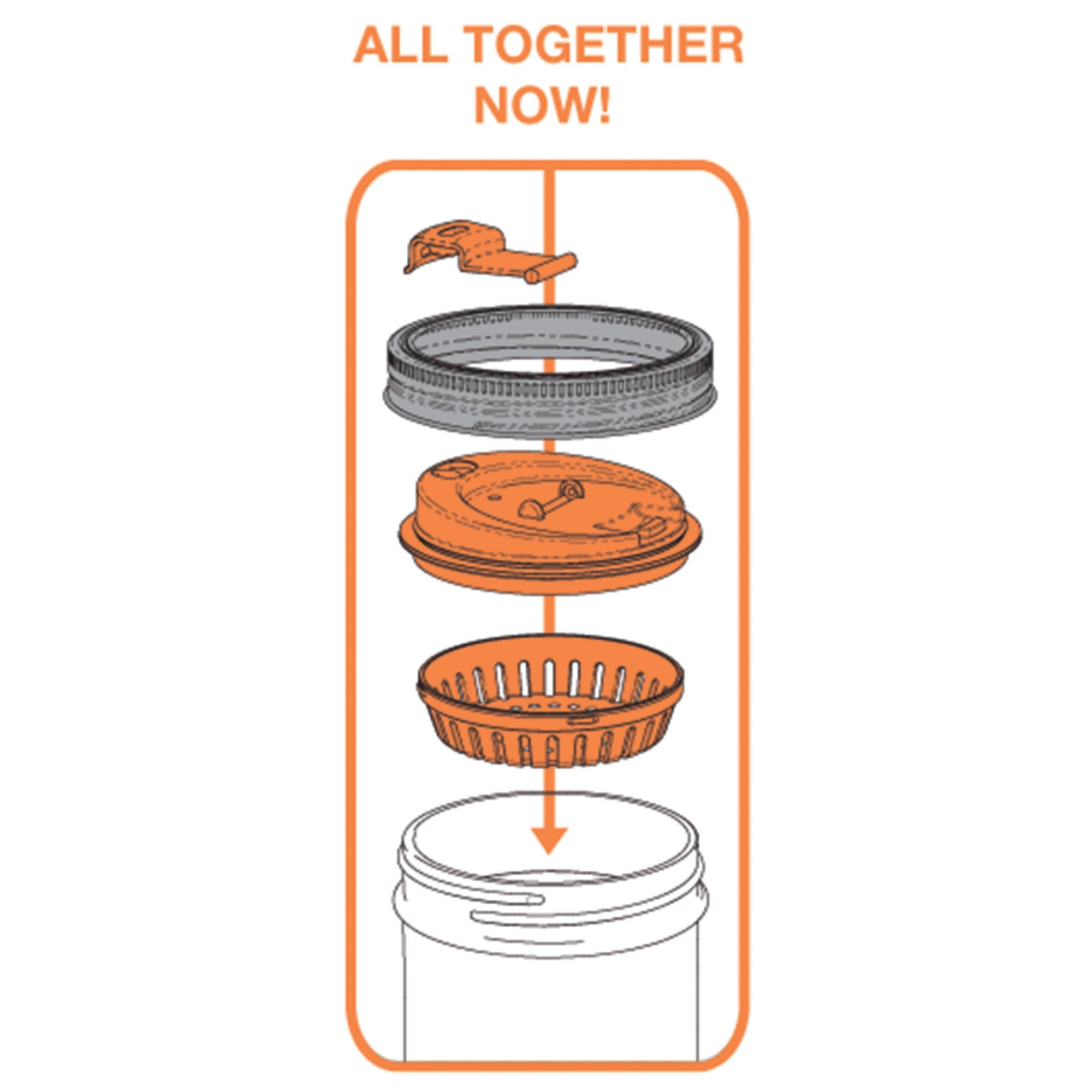 Jarware Fruit Infusion Lid For Wide Mouth Mason Jars, Orange