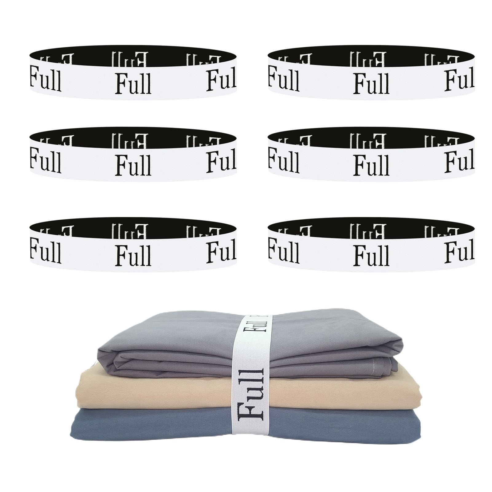 Yermivie 6 Pieces Bed Sheet Organizer Bands, Sheet Organizers And Storage Label Bands, Sheet Label For Bedding, Sheets Organizer