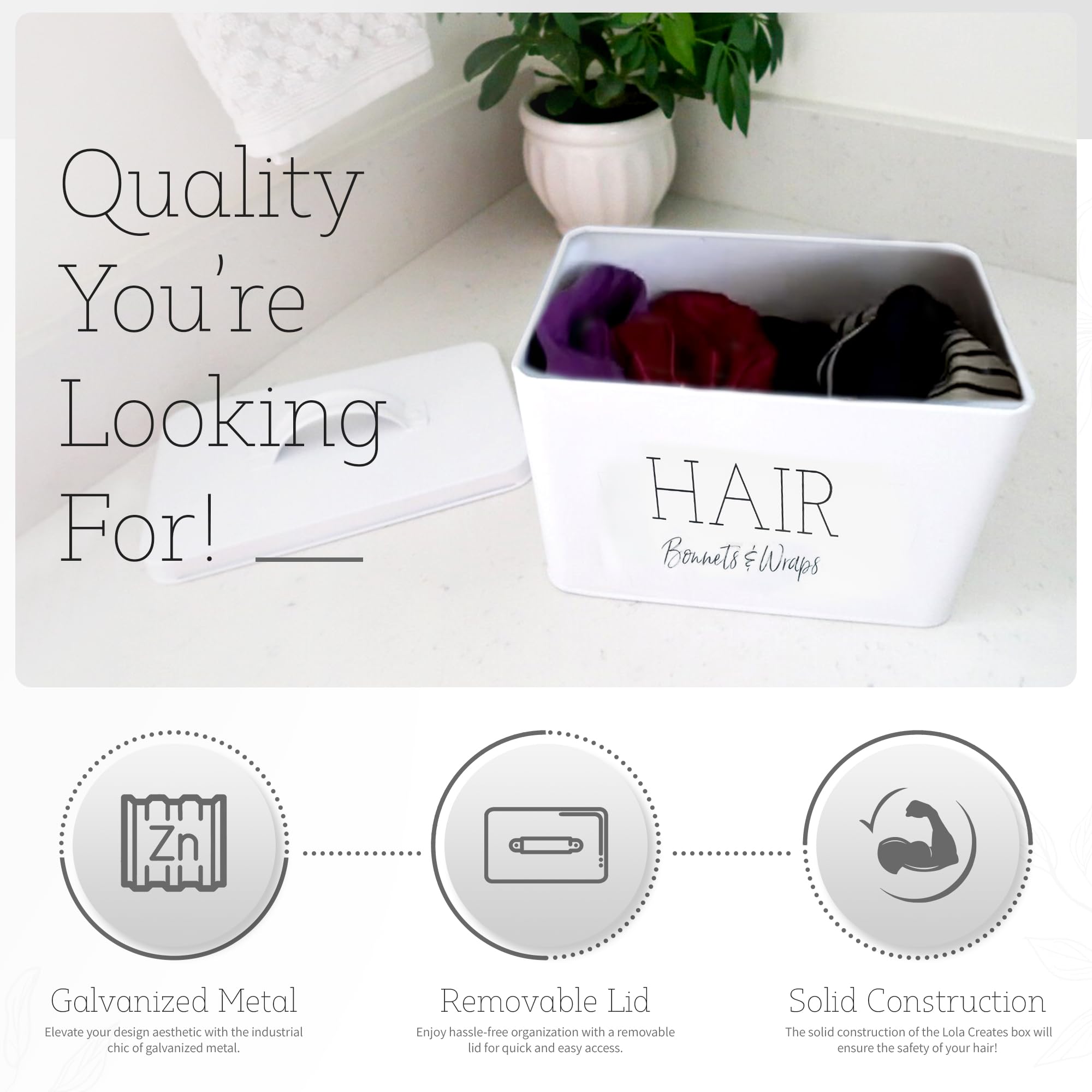 Lola Creates Bonnet And Wraps Organizer - Bonnets And Wraps Holder For Girls Hair Accessory Storage - White Clip Container For B