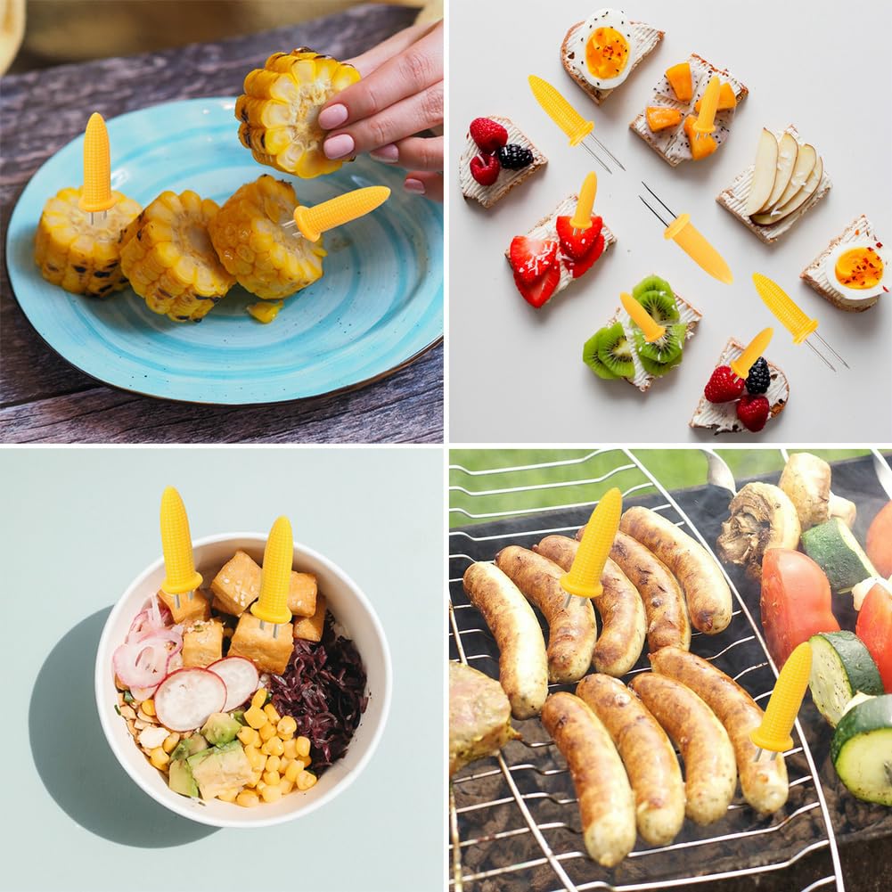 Peouwnes 20 Pack 3.54 Inch Large Corn Holders, Stainless Steel Corn On The Cob Holders, Corn On The Grill, Corn On The Cob Skewe