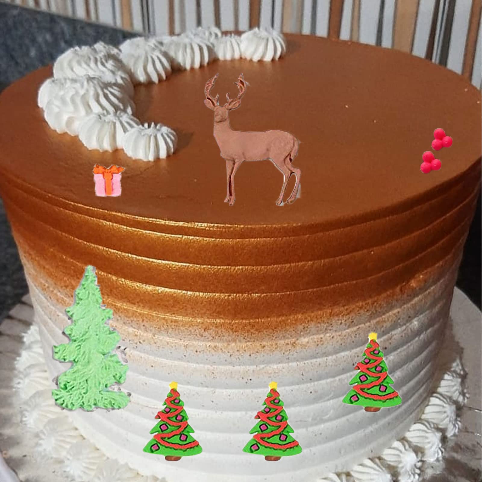 Christmas Theme Silicone Molds 4 Pcs, Christmas Tree Elk Snowflake Icicle Deer Candy Fondant Mold For Cake Decoration, Candy Sug