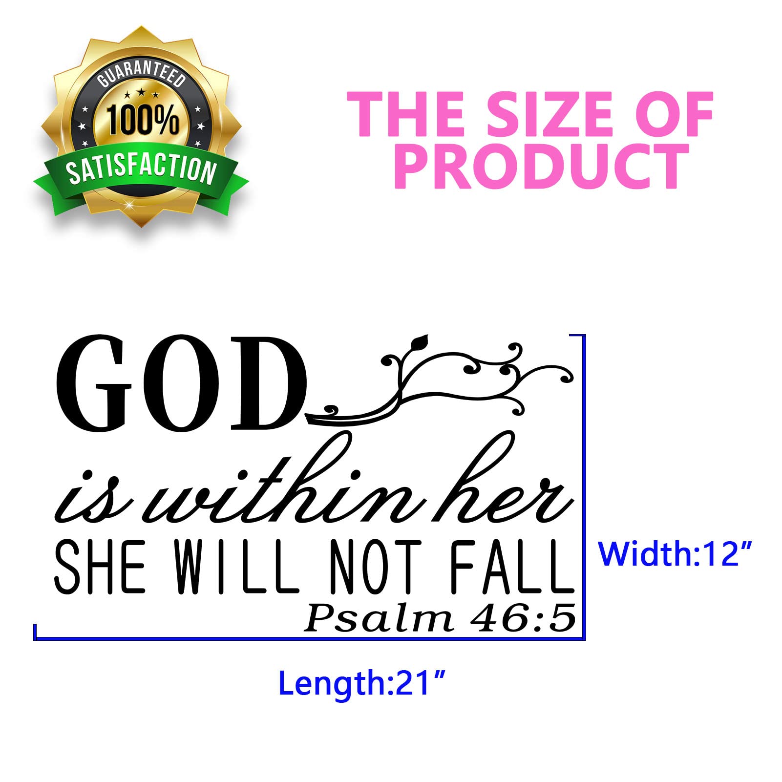 Seatune Wall Decals For Women, Wall Decals For Bedroom, God Quotes Bible Verse Christian Religious Prayer Jesus Faith Positive V