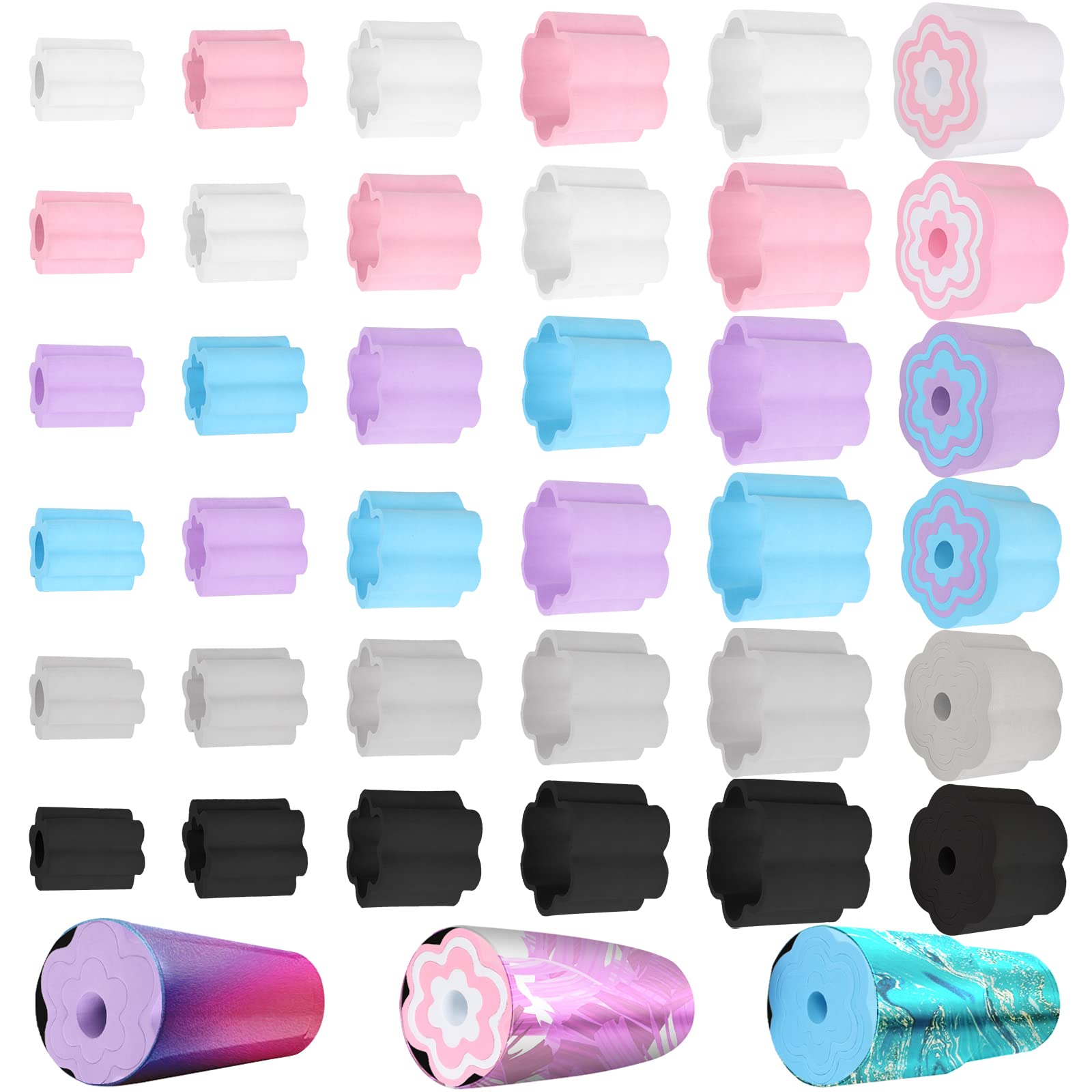 30 Pcs Cup Turner Foam Set-5 Sizes Cup Turner Inserts Expandable Spinner Sponge Cup Turner Accessories For Tumblers, Cola Shaped