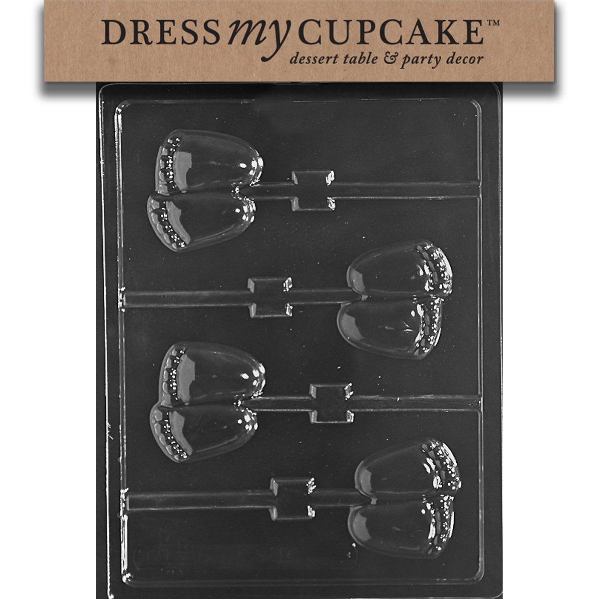 Dress My Cupcake Baby Shower Chubby Baby Feet Lollipop Chocolate Candy Mold - B065 - Includes National Cake Supply Melting & Cho