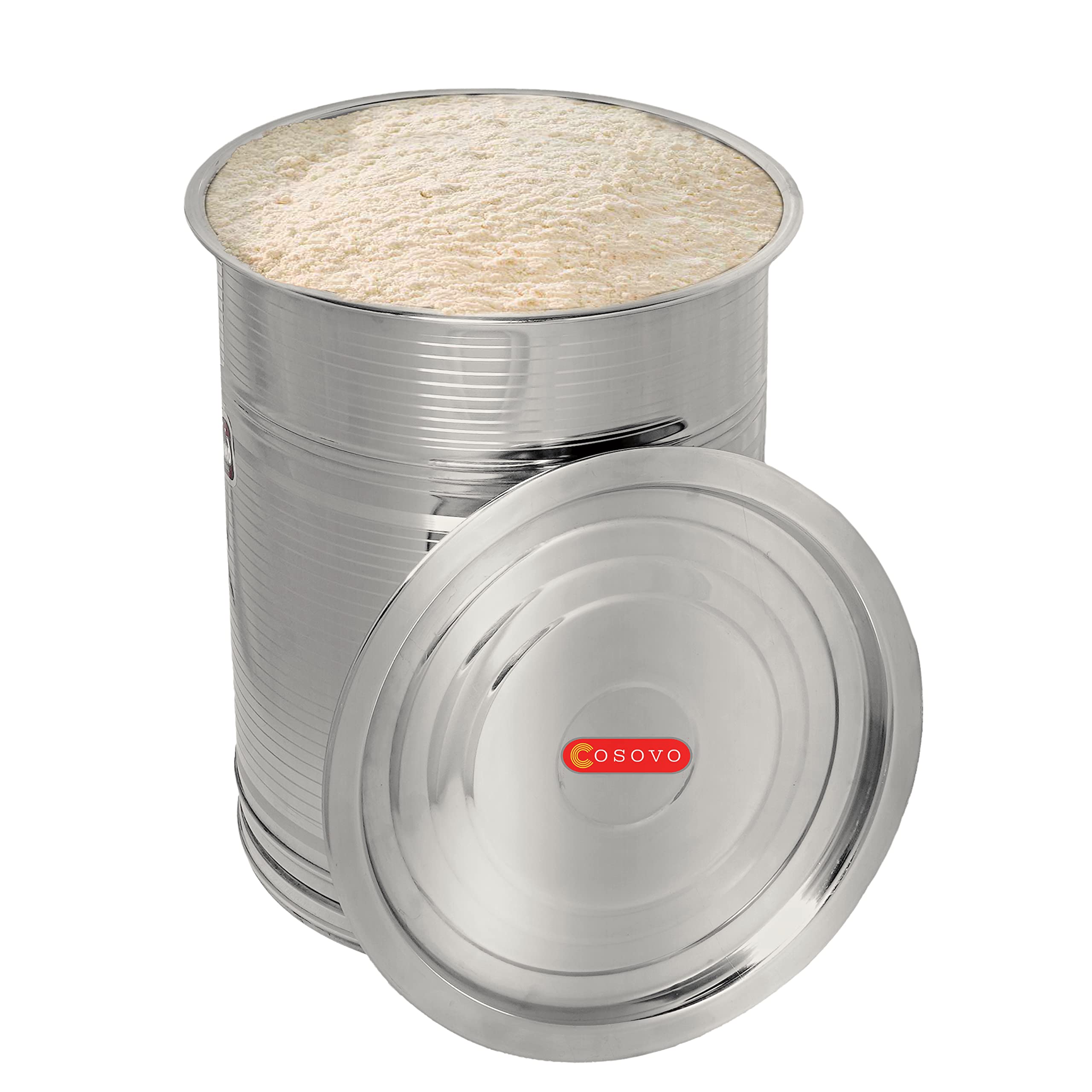 Cosovo Steel Rice Storage Container 10 Liters | Storage Box Drum | Kothi | Container | Steel Dibba | Stainless Steel Drum (1020
