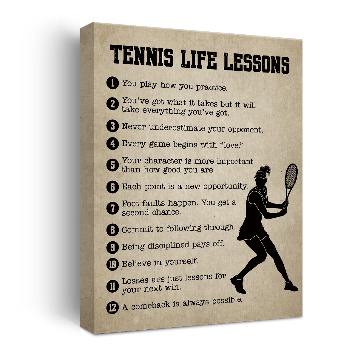 Tennis Gifts Inspirational Wall Decor Canvas Wall Art Artwork Sports Framed Art Paintings Tennis Posters For Tennis Player Athle