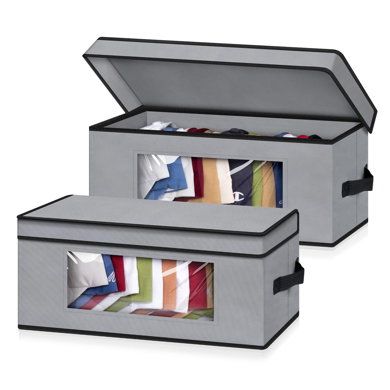 Sleeping Lamb Stackable Hat Organzier For Baseball Caps, 2 Pcs Hat Storage Boxes For Closet Hold 30 Caps With Cardboard, Grey