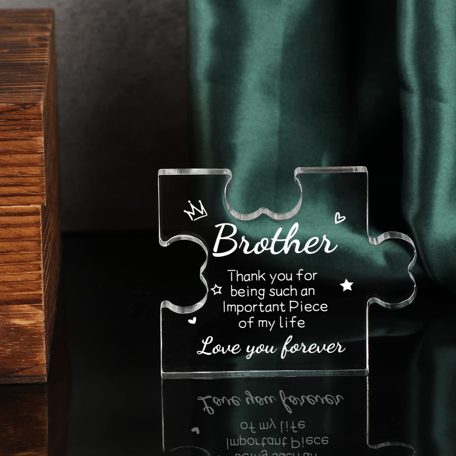 Funnli Gifts for Brother Men Boys Acrylic Plaque - Christmas Fathers Day Birthday Gifts for Brother 3.35 x 2.76 Inch - Brother S