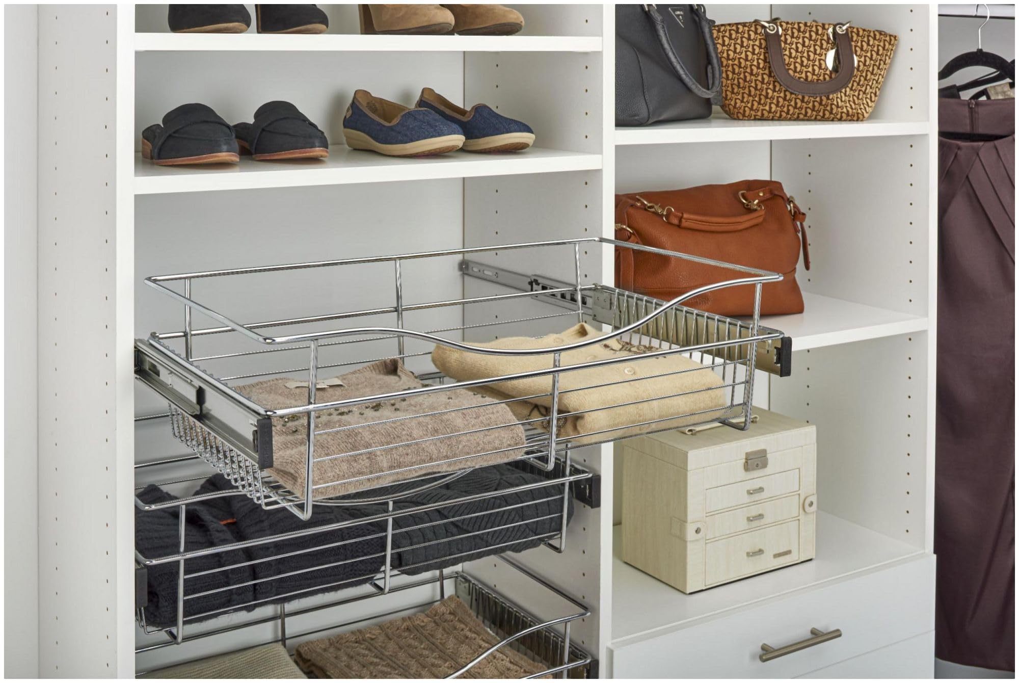 Rev-A-Shelf - Cb-242011Cr-1 - Chrome Closet Pull-Out Basket