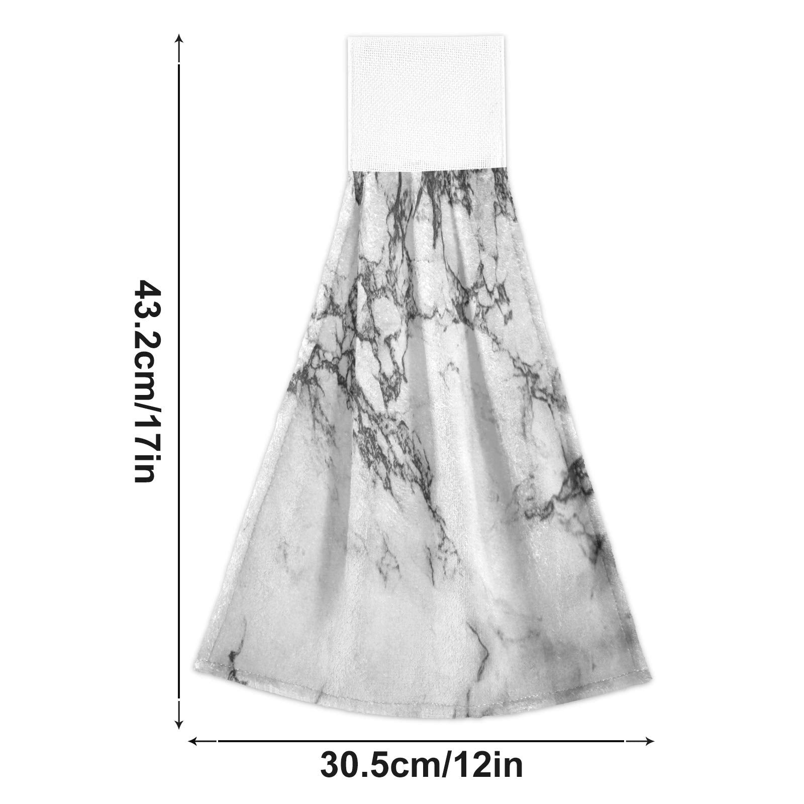 Black Gray White Marble Hanging Kitchen Towel 12 X 17 In Marbling Marbles Hand Fingertip Towels Set Of 2 Pcs Face Tie Tea Bar Di
