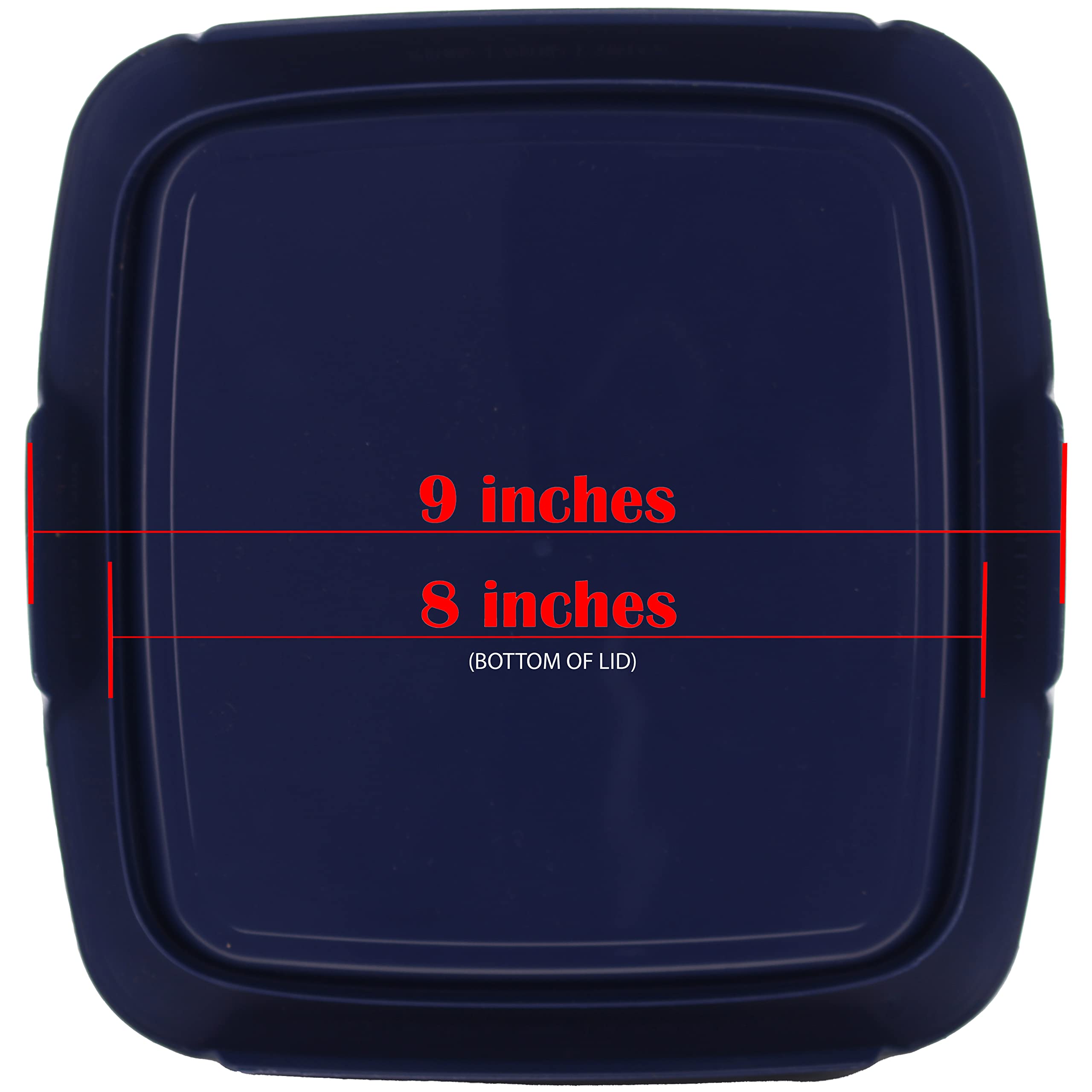 Pyrex (2) 7202-Pc 1 Cup Blue, (1) C-222-Pc 2 Quart Easy Grab, & (1) C-233-Pc 3 Quart Easy Grab Plastic Food Storage Lid, Made In