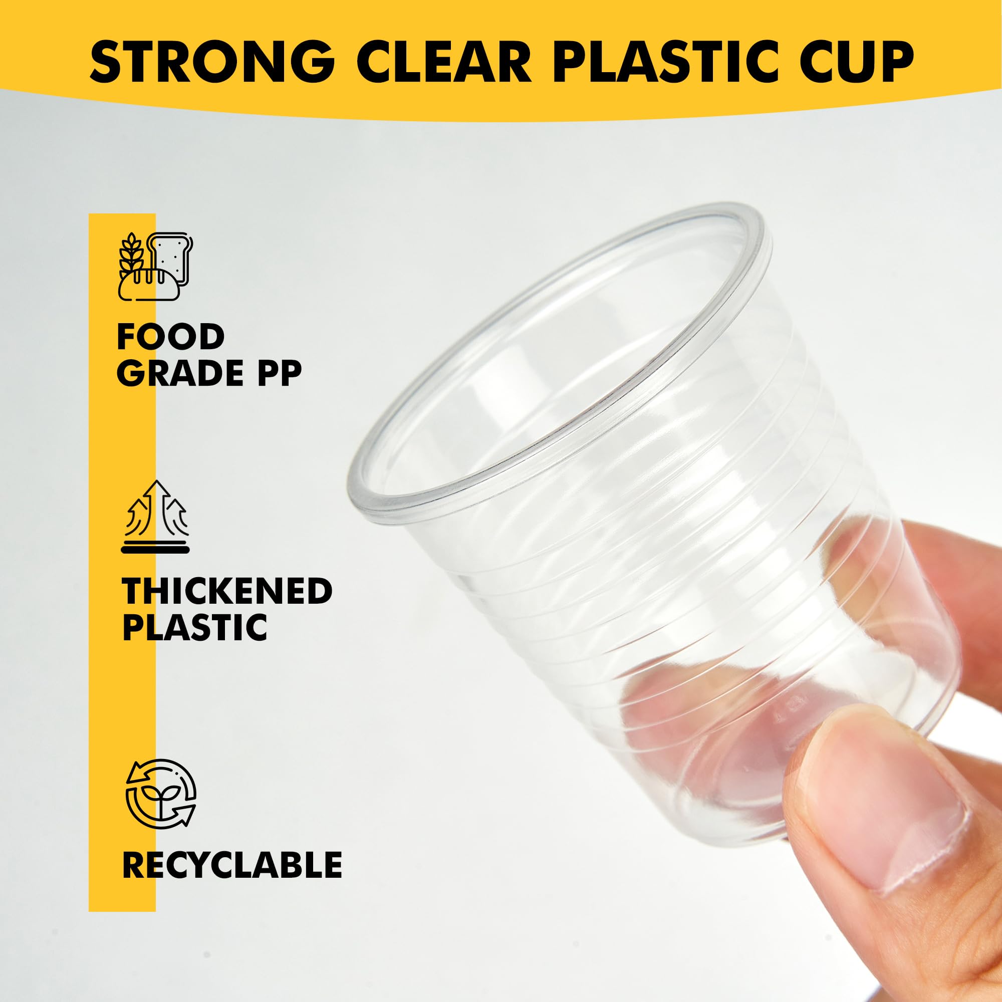 RACETOP 2000 Pack 3 oz Plastic Cups, Clear Disposable Plastic Cups Bulk, Cold Drinking Party Cup, Transparent for Wedding, Thank