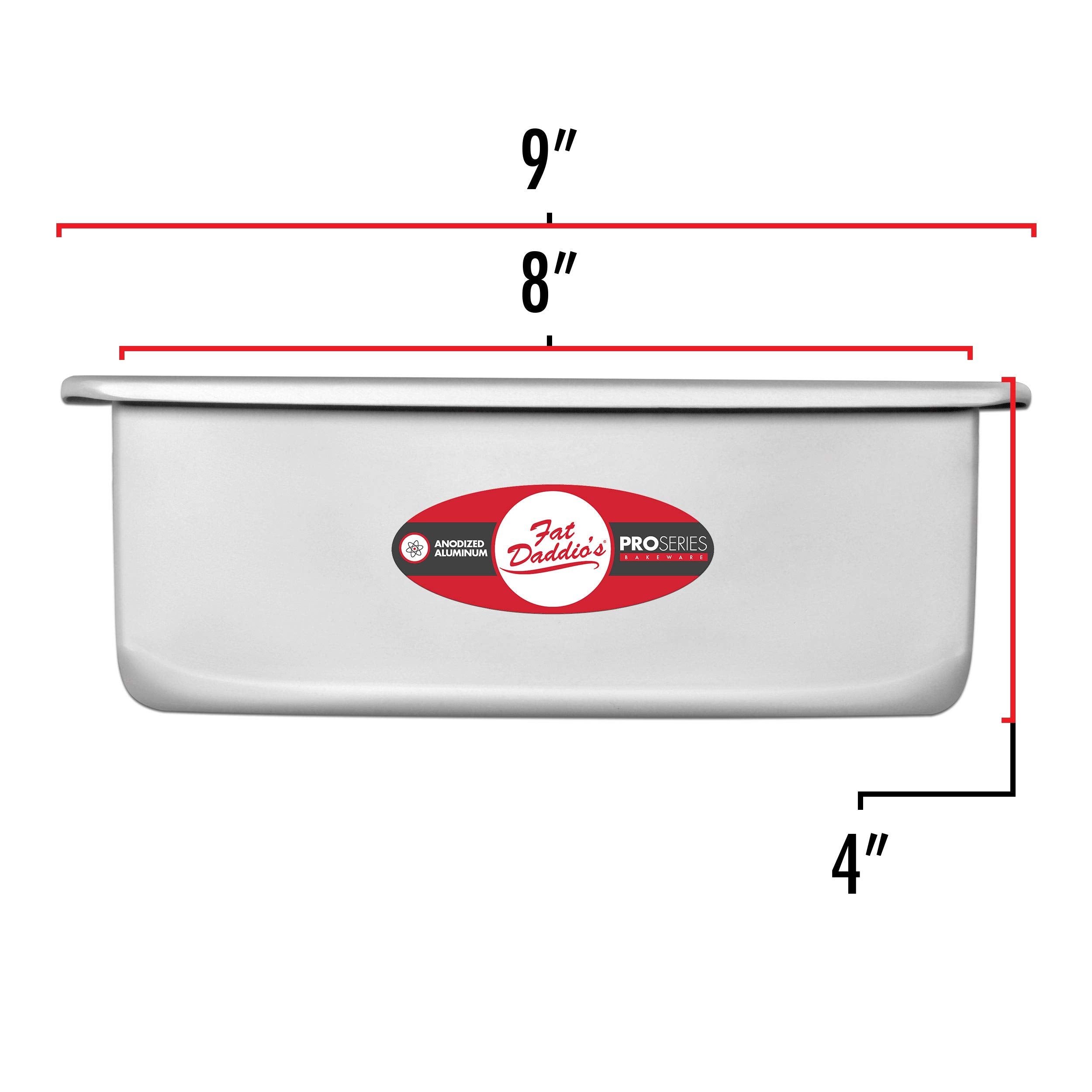 Fat Daddio'S Anodized Aluminum Square Cake Pan, 8 X 4 Inch