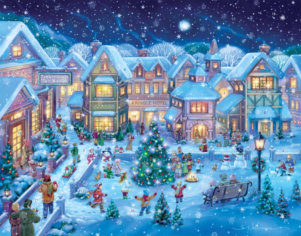 Holiday Village Square Advent Calendar (Countdown to Christmas)