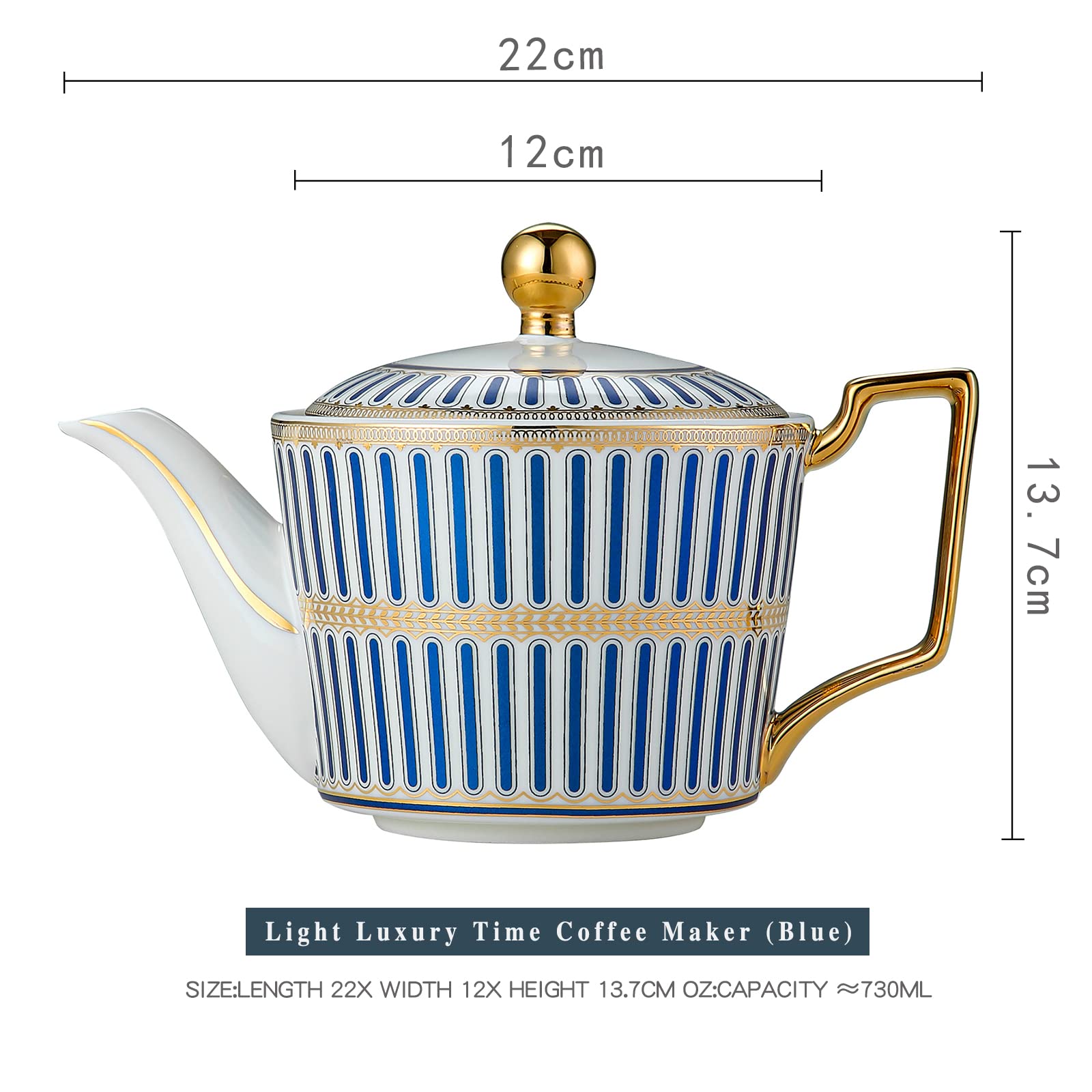 Cwlwgo- Royal Teapot,European Style Ceramic Tea Pot, Blooming & Loose Leaf Teapot - 24 Ounce,Not Included Removable Stainless St