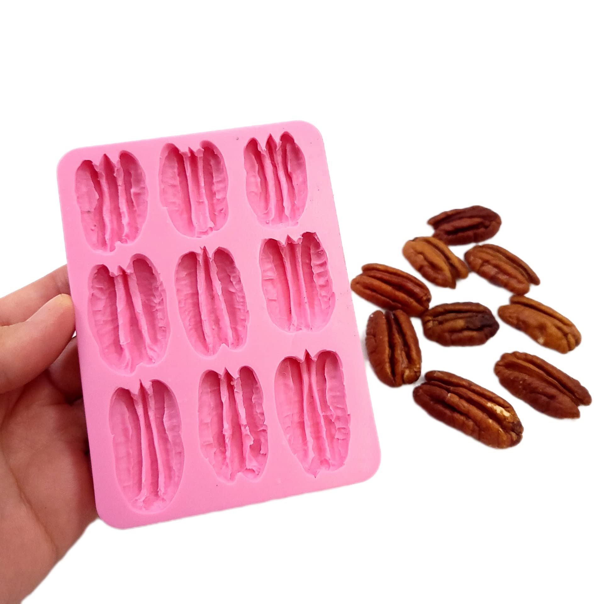 Pecans 9 Cavities silicone mold  Made from real pecans rolls silicone mold  Soap molds  Wax melt molds  Waxmelts molds  Pec