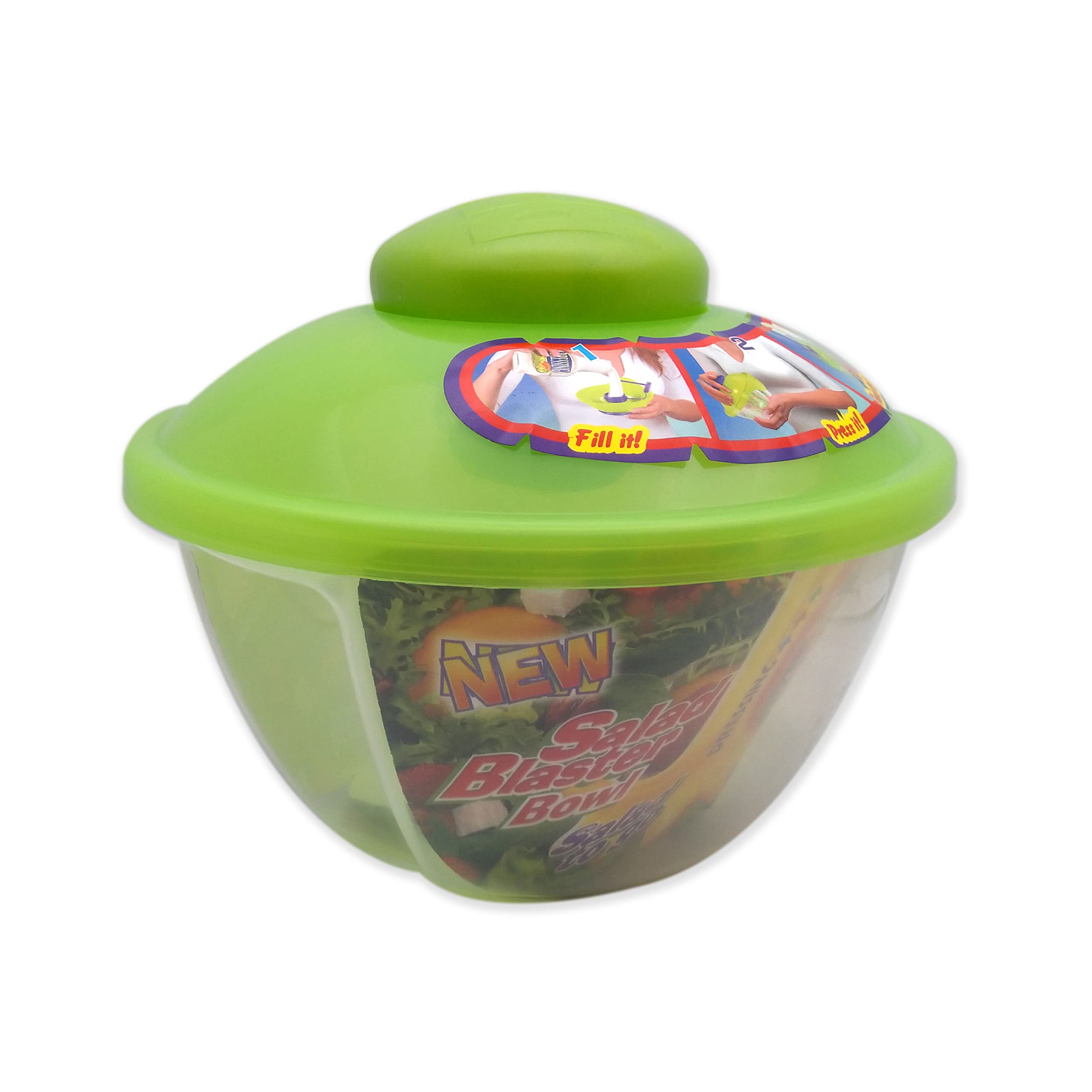 Compac Home Salad Blaster Bowls, 26 Oz, Reusable Container, Color May Vary, 2 Count
