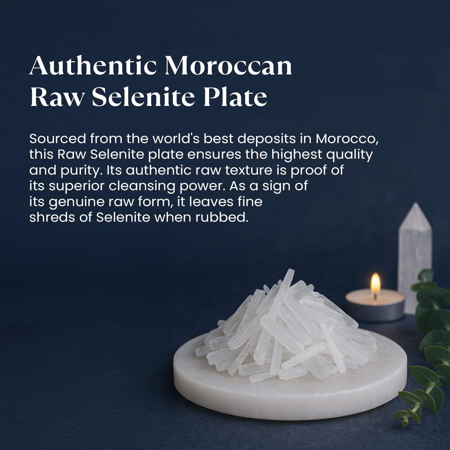 Astrotalk Raw Moroccan Selenite Plate | for Charging & Energy Cleansing | Selenite Charging Plate for Recharging Bracelets & Enhancing Crystal Energy | Authentic Moroccan Crystal for Peace & Clarity