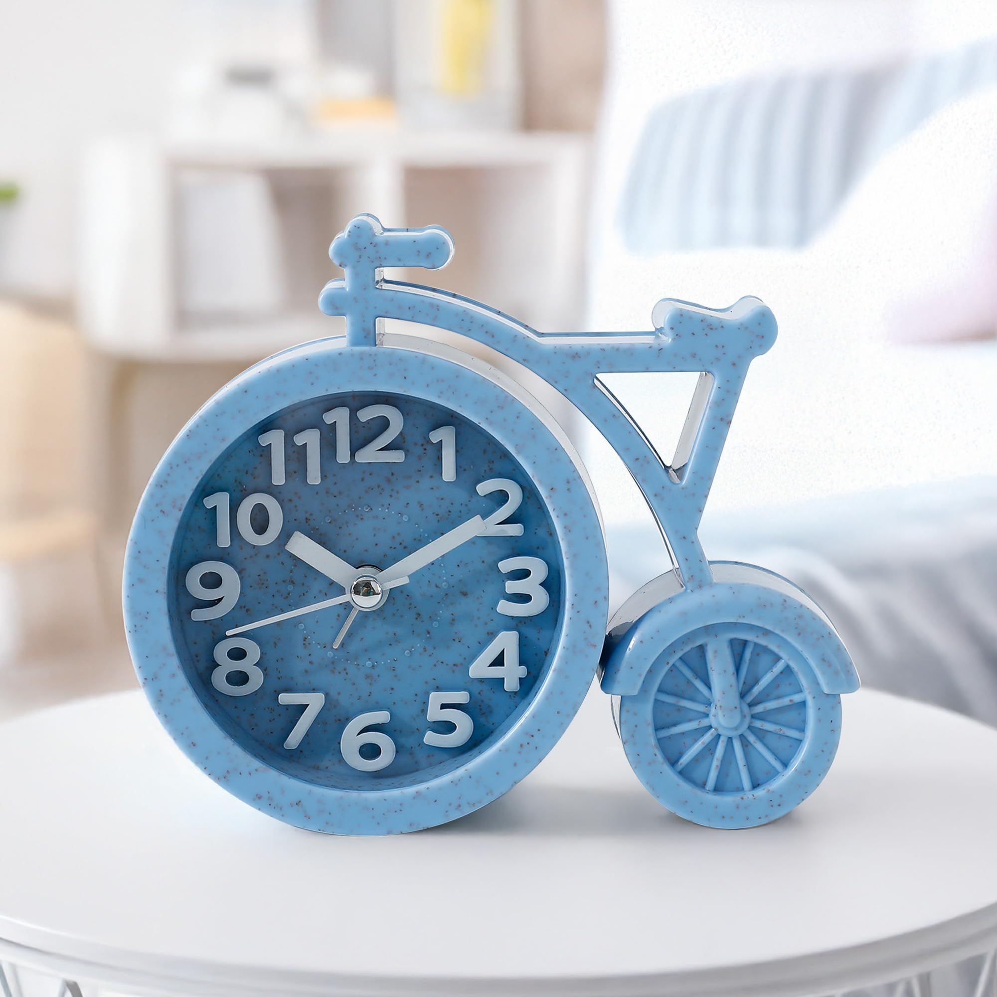 The Better Home Analog Alarm Clock (13.5Cm) | Loud Clock For Heavy Sleepers | Mini Clock For Kids | Cycle Shaped Table Clock For