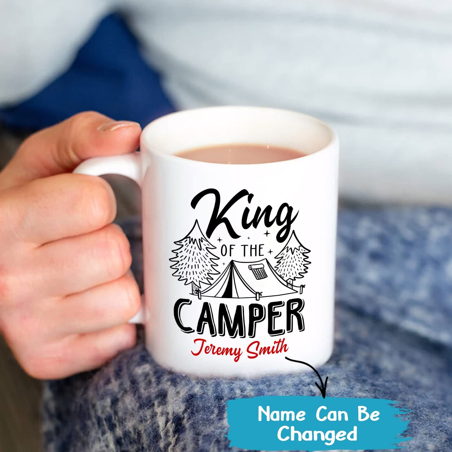Personalized Camping Mug, Custom Campfire Mug, Personalized Camper Mugs, King Of The Camper Mug, Travel Mug, Camper Coffee Mug G