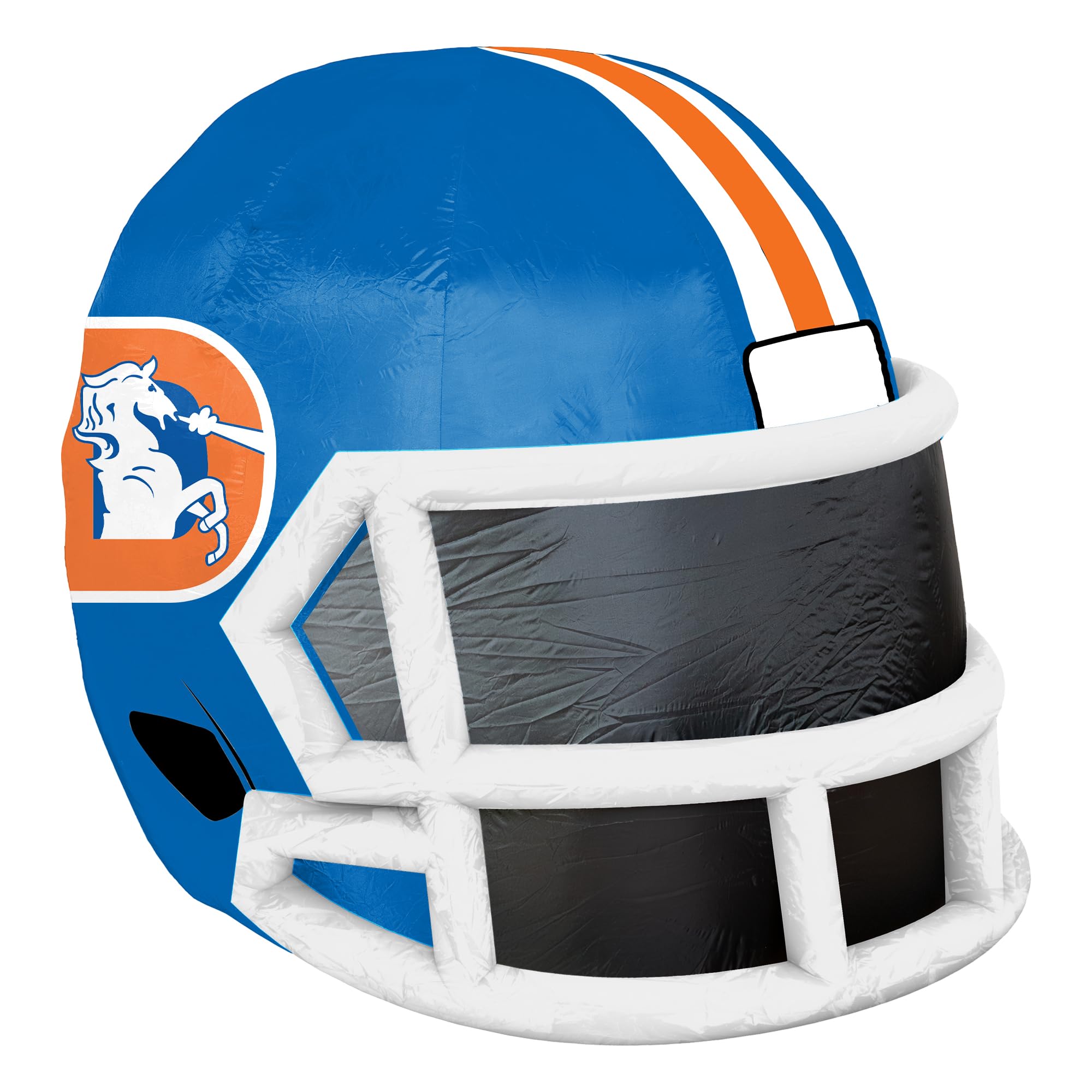 Sporticulture NFL Denver Broncos 4ft Inflatable Retro Helmet with LED Lights & Built-in Blower - Merchandise Decor Ideal for Law