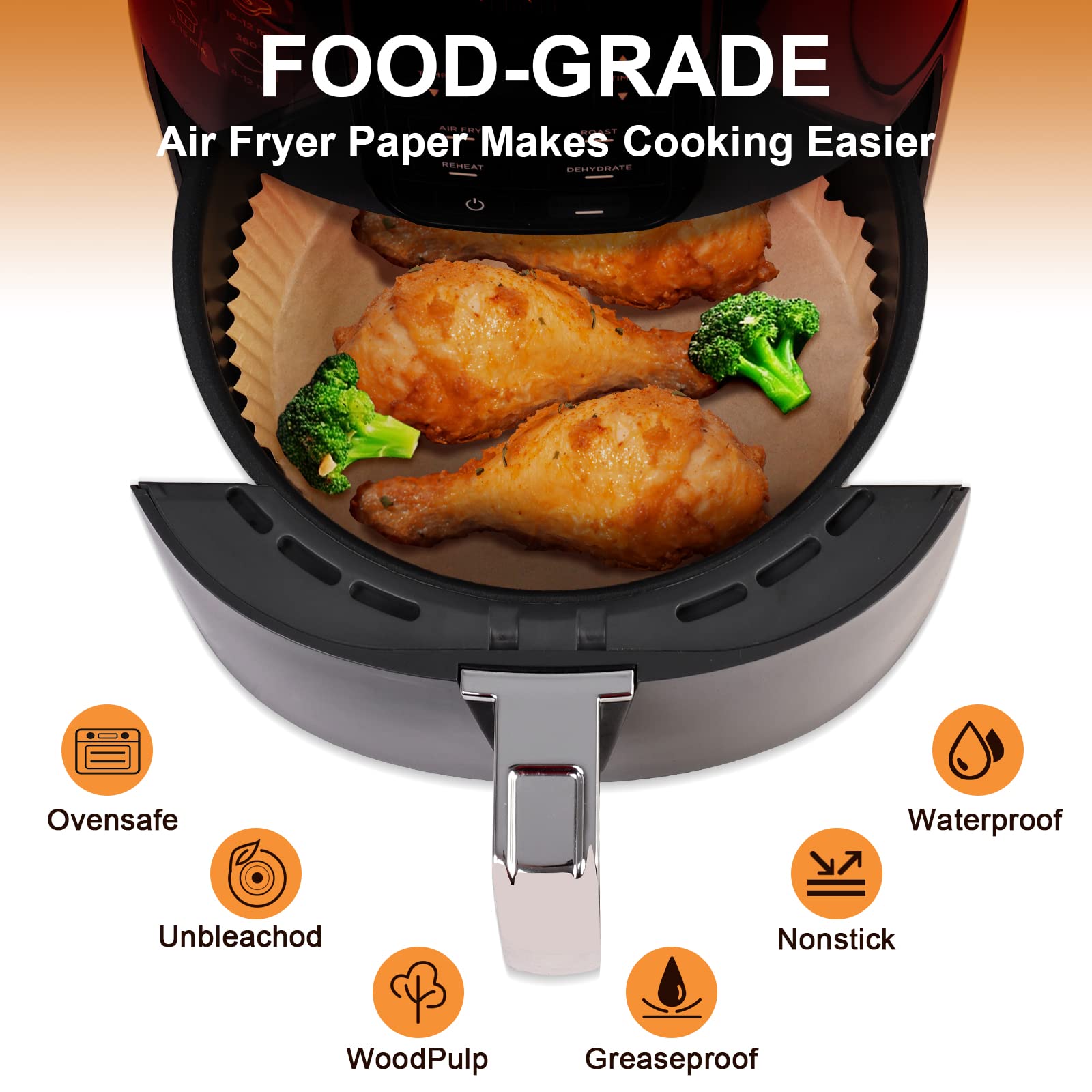Siudangka Air Fryer Liners For Ninja Air Fryer, 100 Pcs Air Fryer Disposable Paper Liner Air Fryer Accessories For Ninja Af101 A