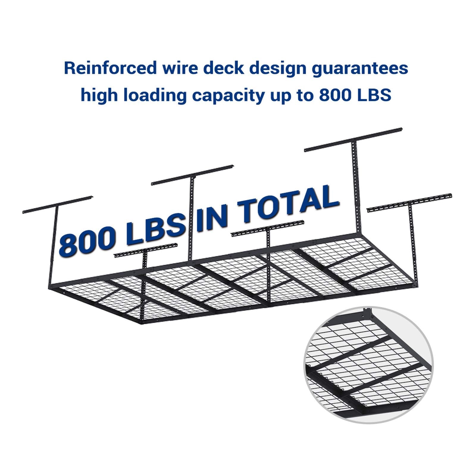 Fleximounts Pro 4X8 Overhead Garage Storage Rack,Adjustable Garage Storage Organization Systerm,Heavy Duty Metal Garage Ceiling