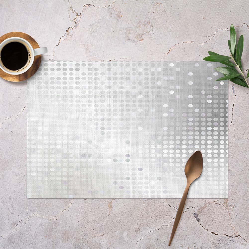 Hosnye Silver Sequins Place Mats Shiny Dot Background Table Mats Set Of 4 Indoor Washable Placemats For Dining Table Fabric Plac