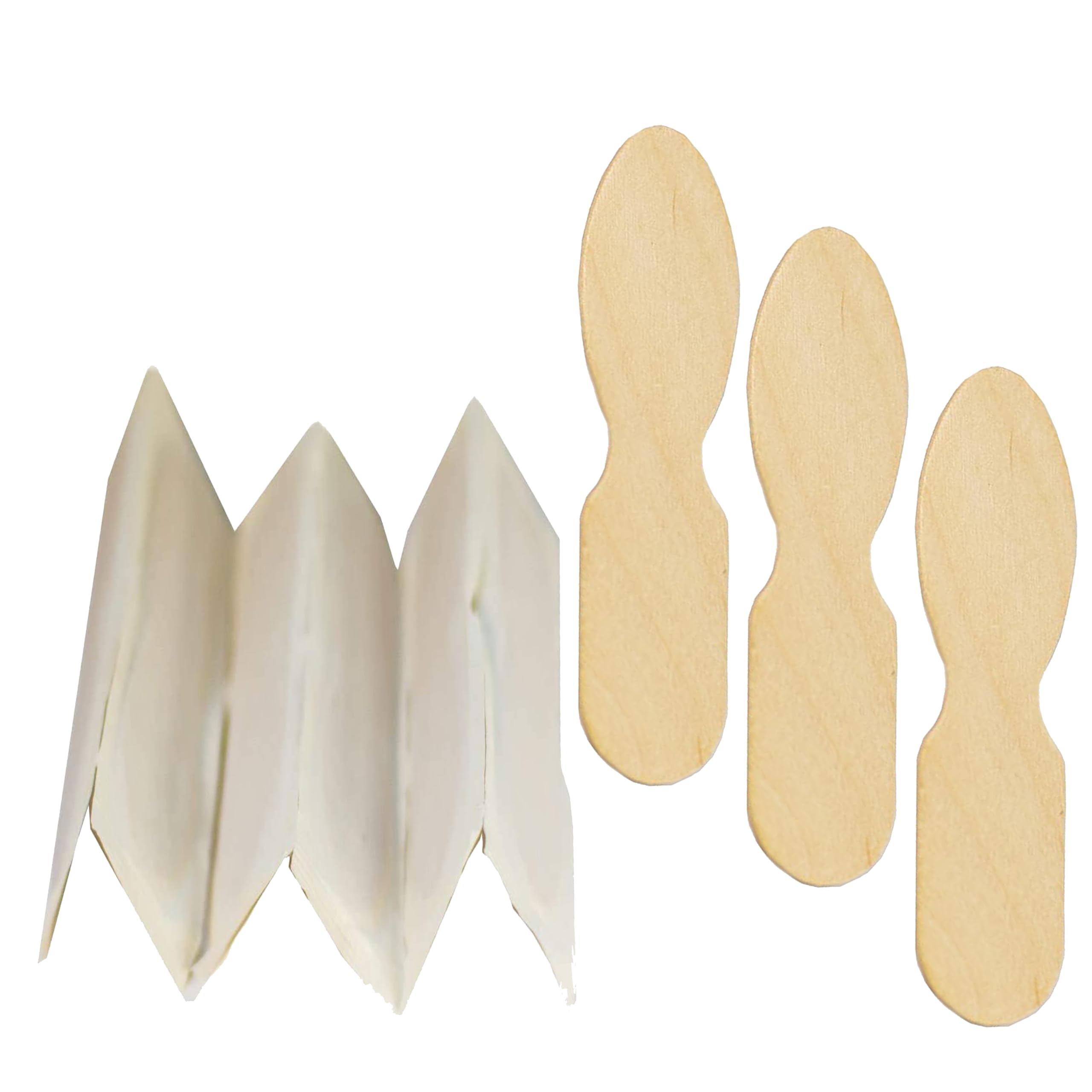 Perfect Stix Wooden Wrapped Taster Ice Cream Paddle Spoon, Paper Wrapped, 3'' Length Wrapped, Natural (Pack Of 300)