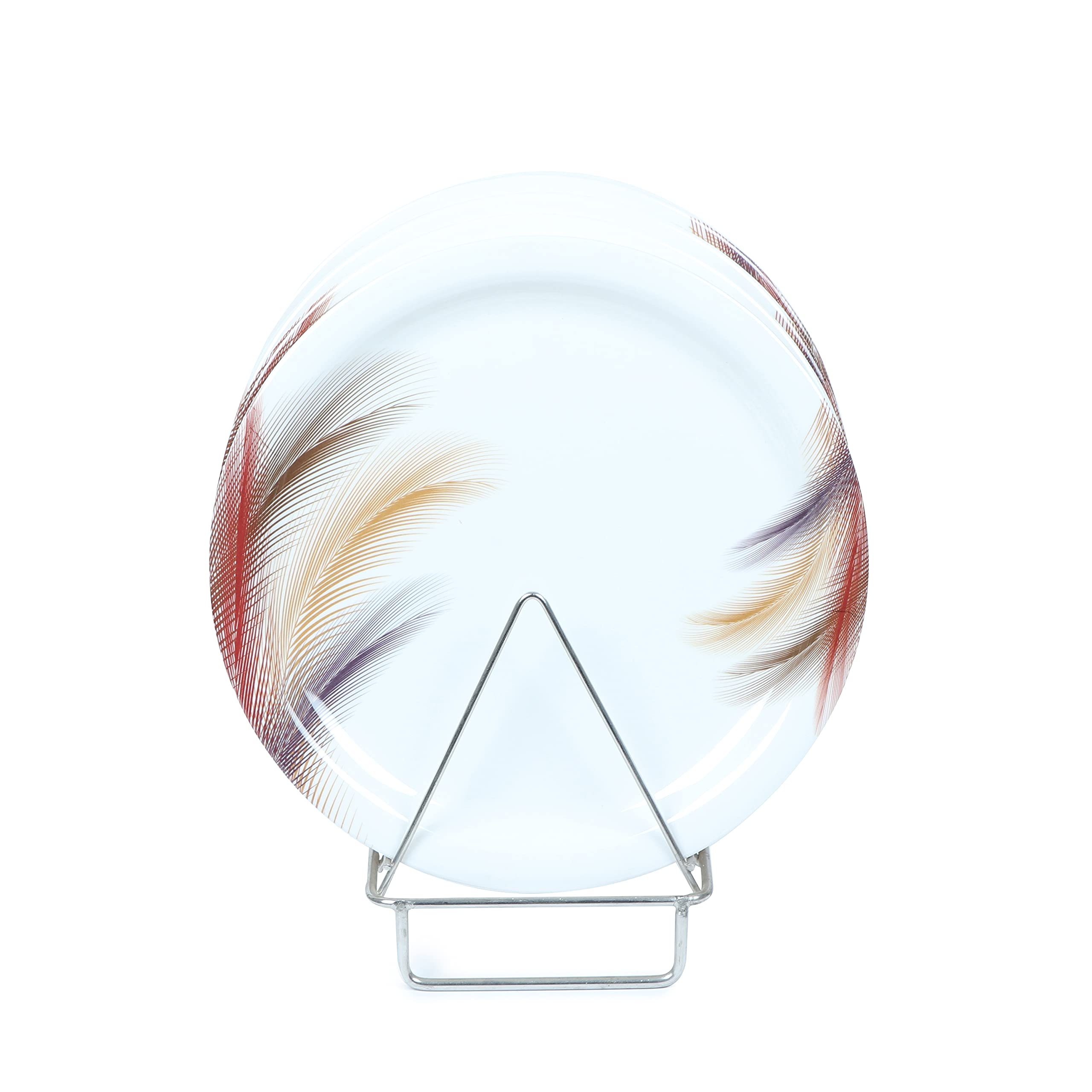 Golden Fish Melamine Round Morrpankh Printed Small Size||Starter Dinner Plates (Set Of 4; Size:- 7 Inches (Rm-Morrpankh-Qp-4)