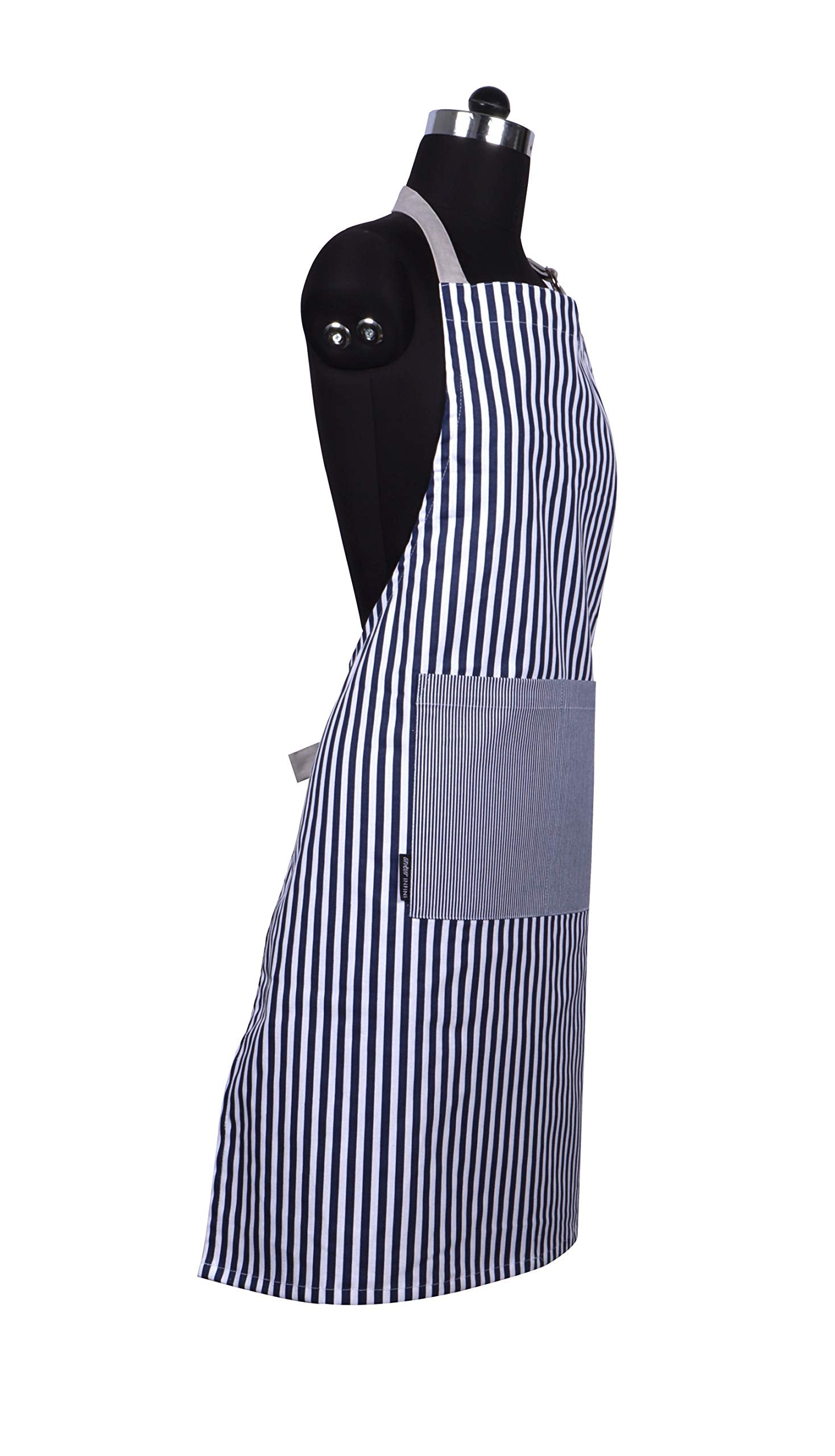 Amour Infini Cotton Aprons For Women With Pockets Adjustable Strap And Waist Ties Washable Printed Aprons For Baking, Cooking, G