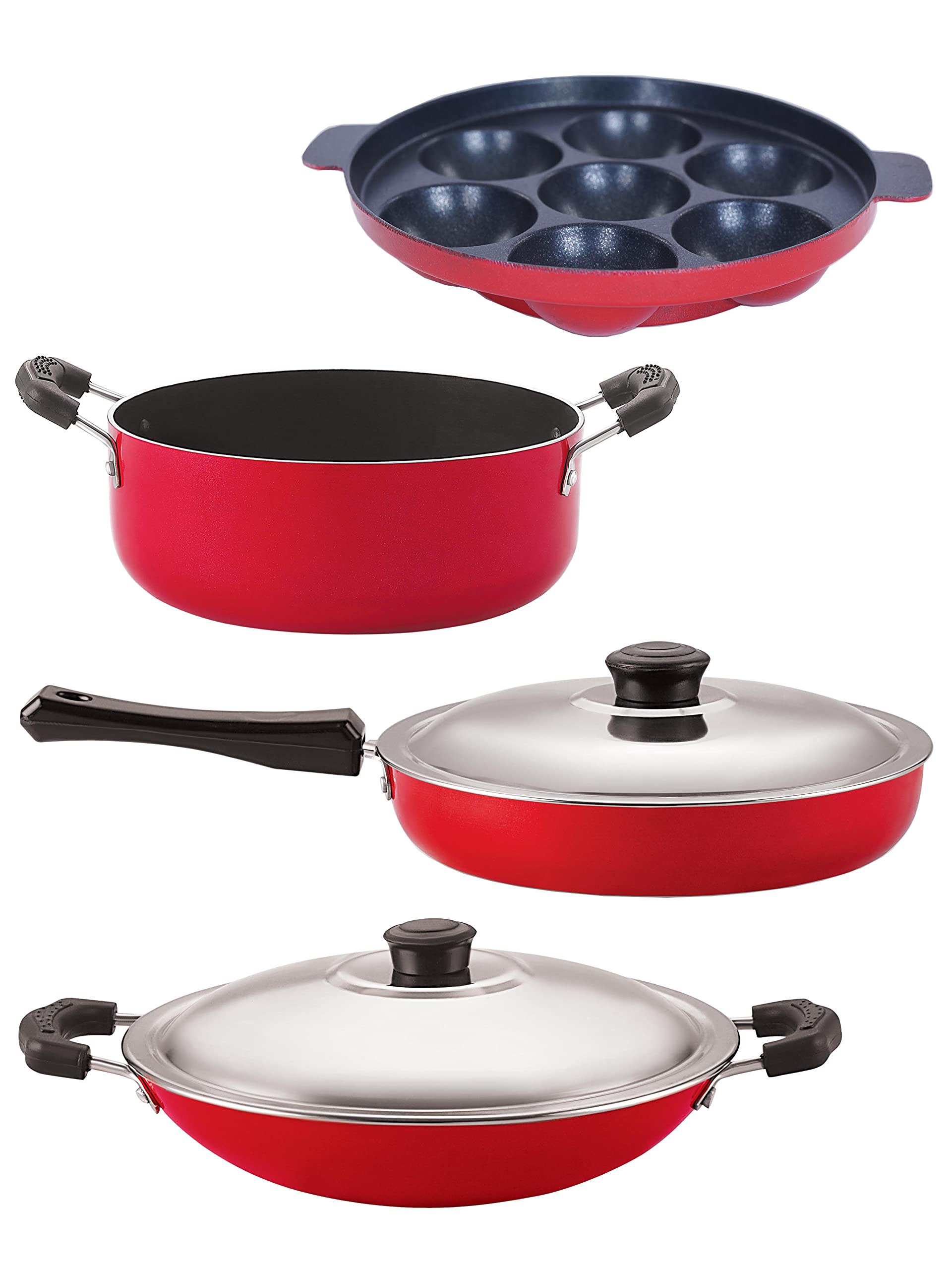 Nirlon Dishwsher Safe Non Stick Gift Cookware Set, 4 Piecesfp12_Ac_Ap7_Cs24