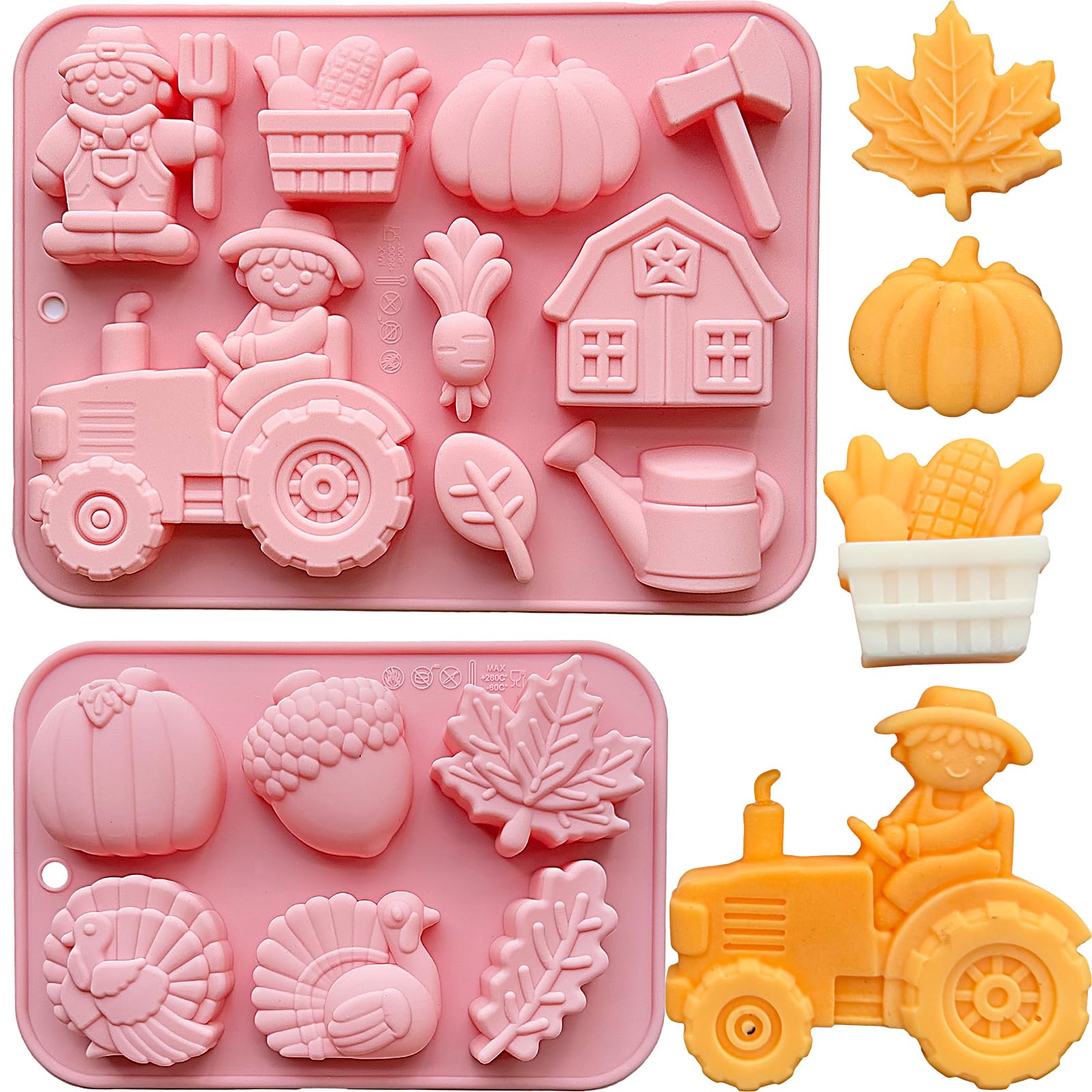 3D Pumpkin Silicone Mold Fall Silicone Chocolate Mold Halloween Thanksgiving Candy Molds Autumn Maple Leaf Acorn shape Cake Pan 