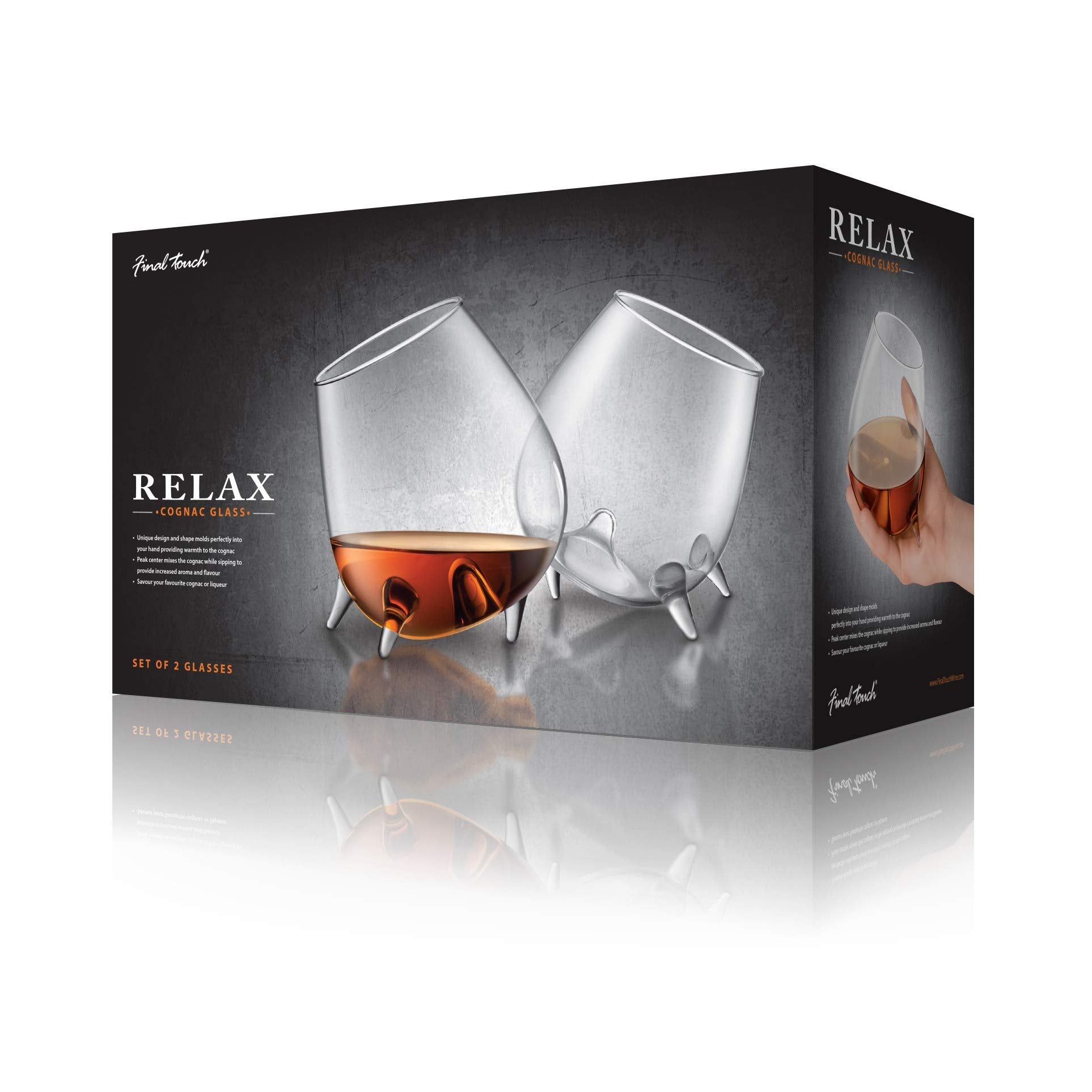 Final Touch Relax Cognac Glass, Set Of 2 (Gc200)