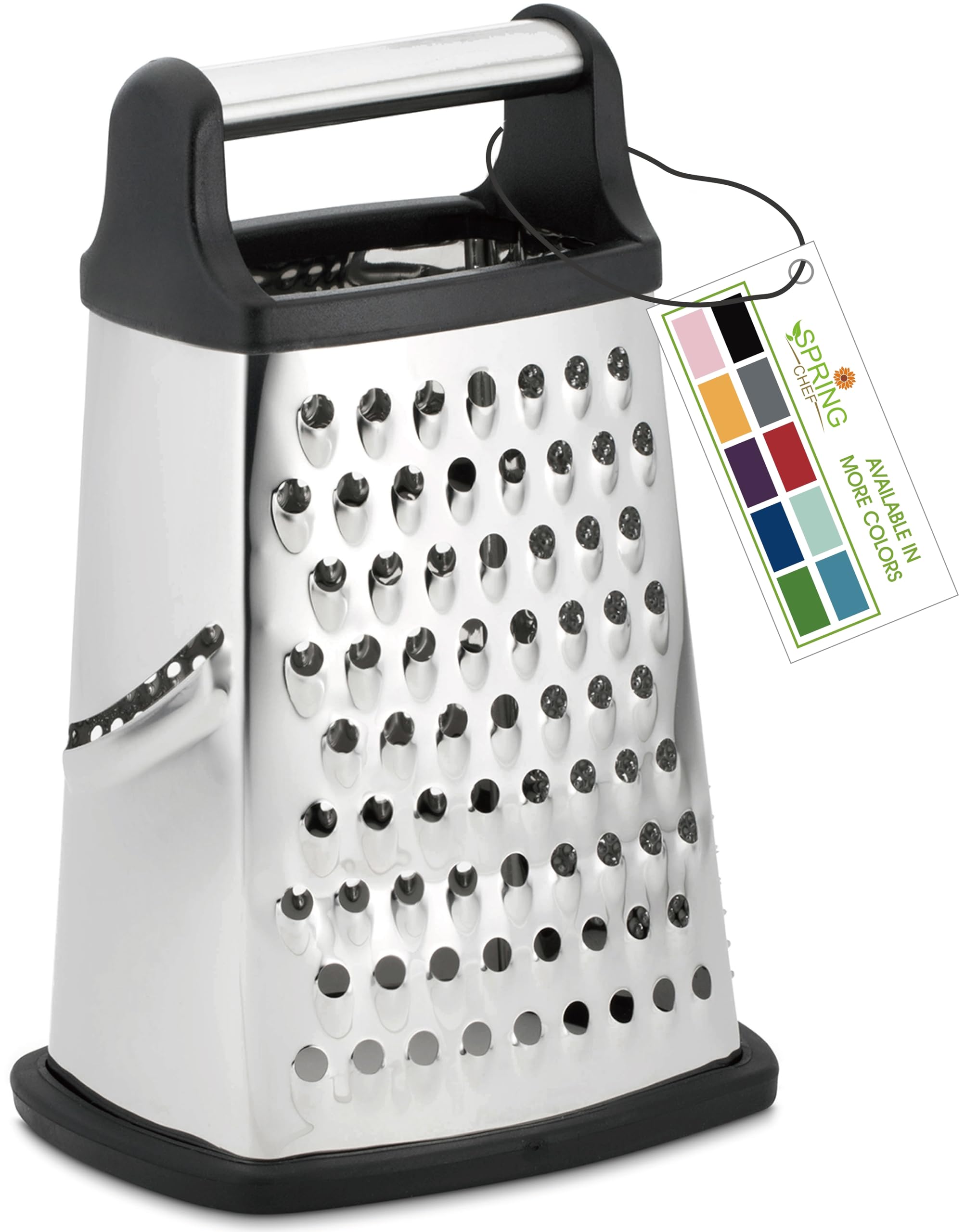 Spring Chef Professional Cheese Grater - Stainless Steel, XL Size, 4 Sides - Perfect Box Grater for Parmesan Cheese, Vegetables,