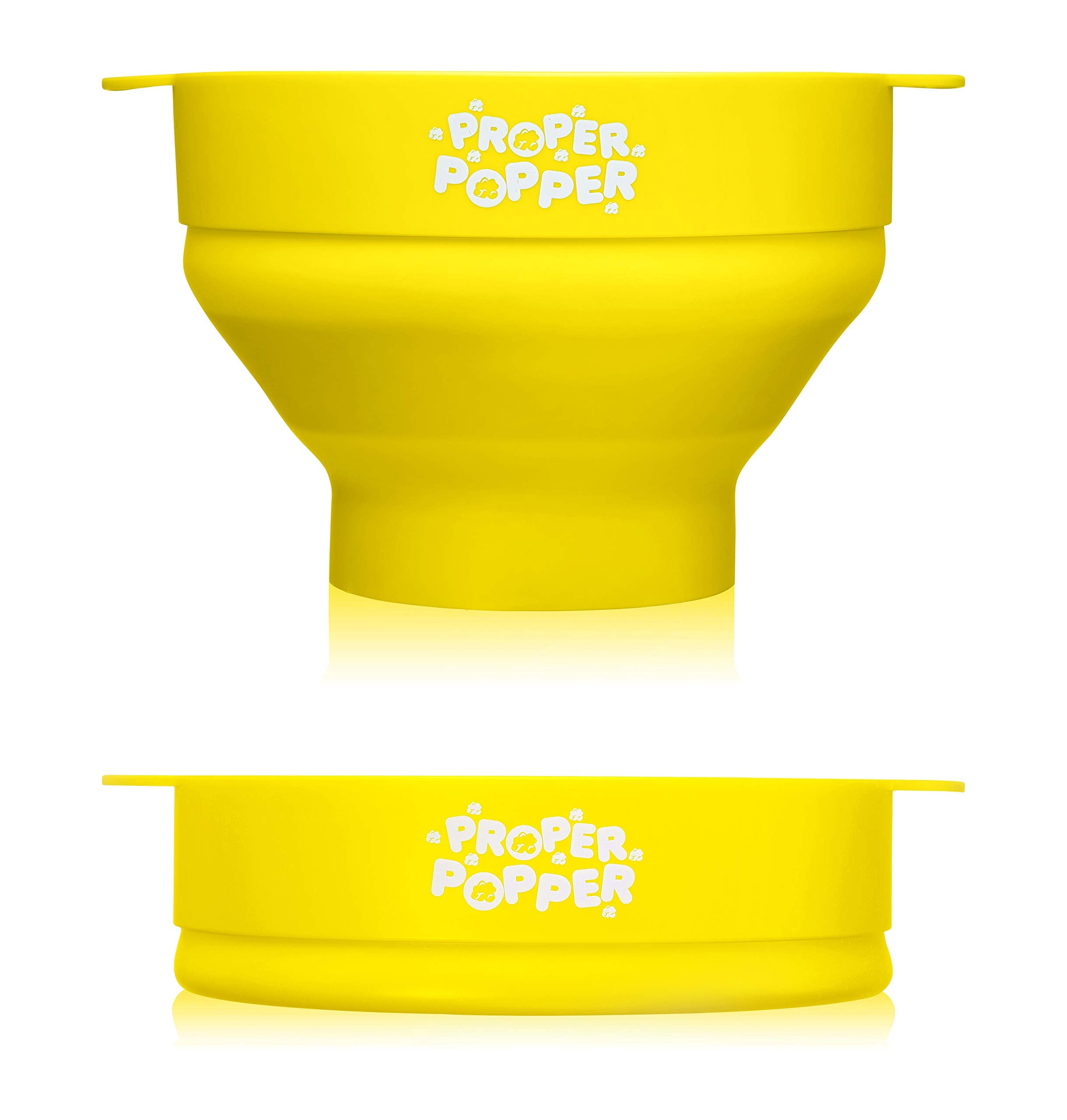 The Original Proper Popper Microwave Popcorn Popper  Silicone Popcorn Maker  Collapsible Bowl BPA Free & Dishwasher Safe - (Yellow)
