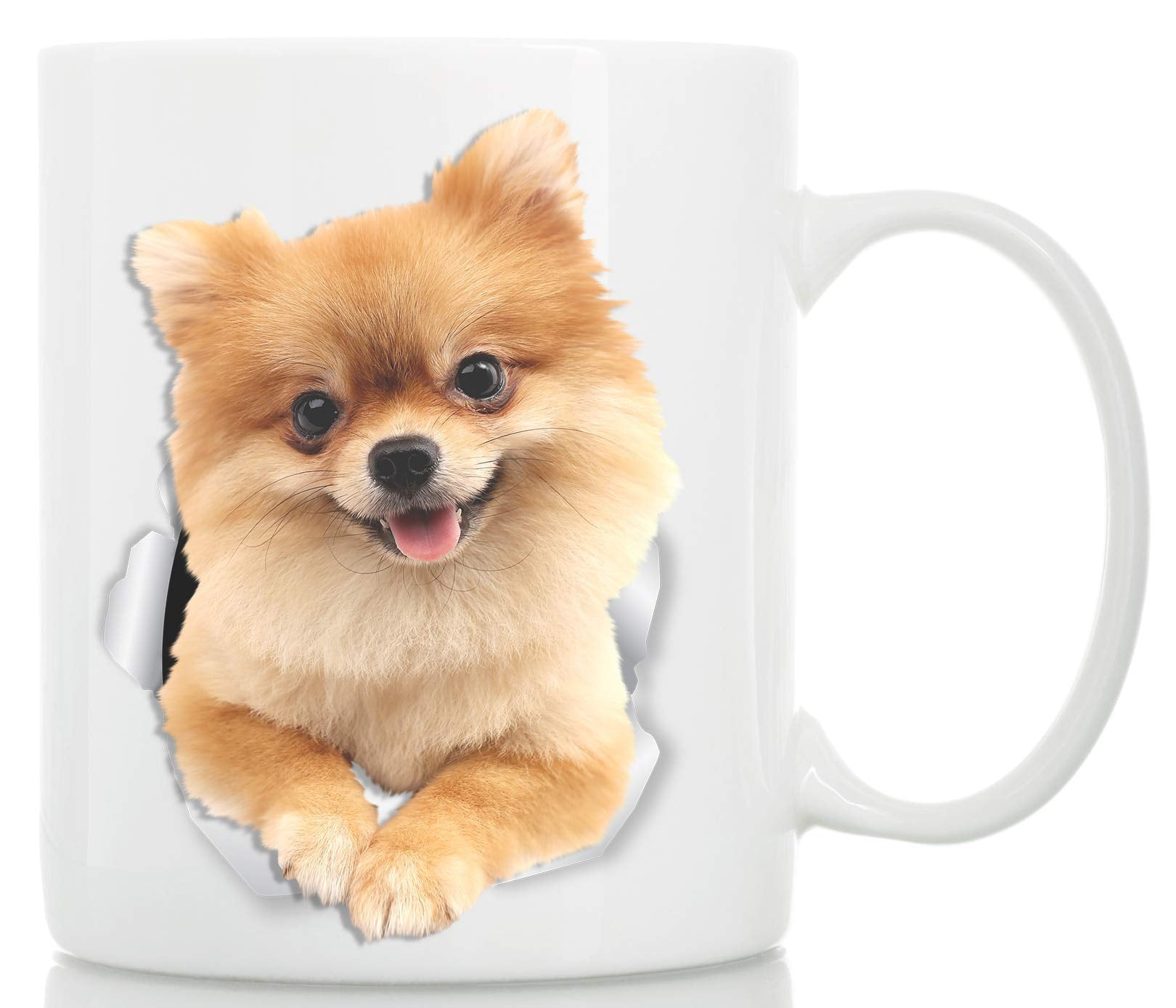 Winston & Bear Cute Pomeranian Coffee Mug - German Spitz Ceramic Mug - Cute Pompom Cup For Pomeranian Mom And Dad (11Oz)