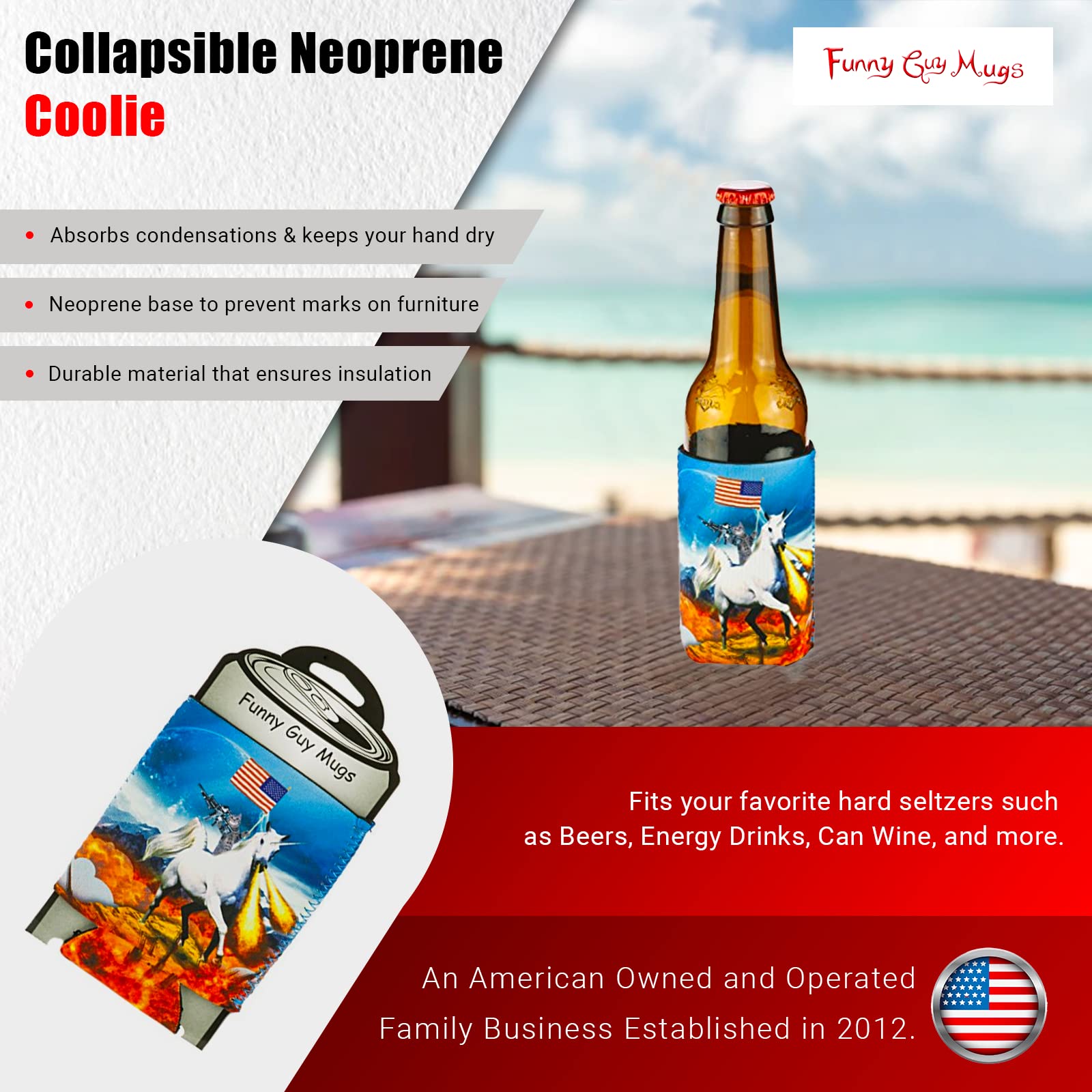 Funny Guy Mugs Kittens Collapsible Neoprene Can Coolie - Drink Cooler
