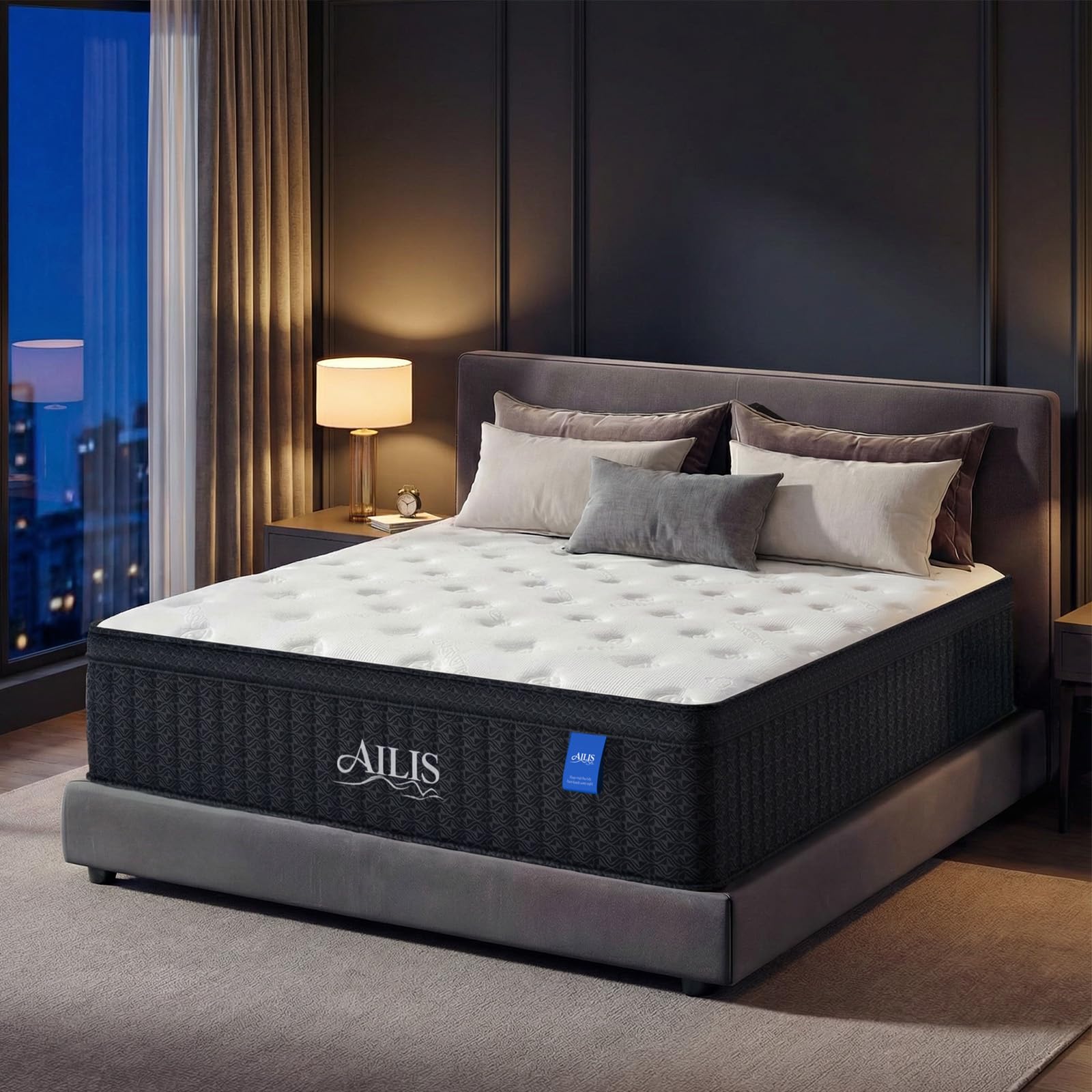 King Mattress,12 Inch King Size Mattress In A Box, Medium Firm Hybrid Mattress With Individually Wrapped Pocket Springs For Exce