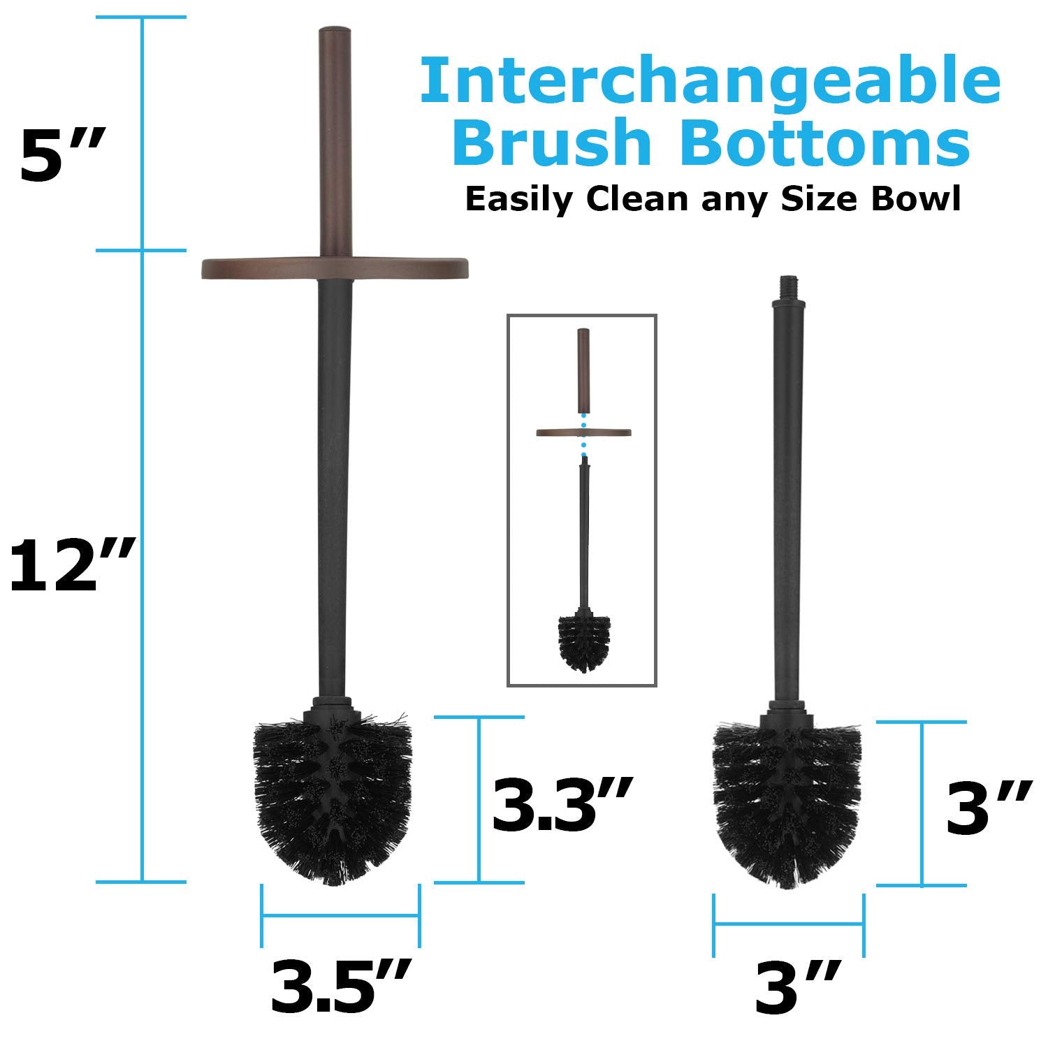 Blue Donuts Toilet Brush And Plunger Set With Holder, Modern Oil Rubbed Bronze Bathroom Accessories Toilet Plunger And Toilet Bo