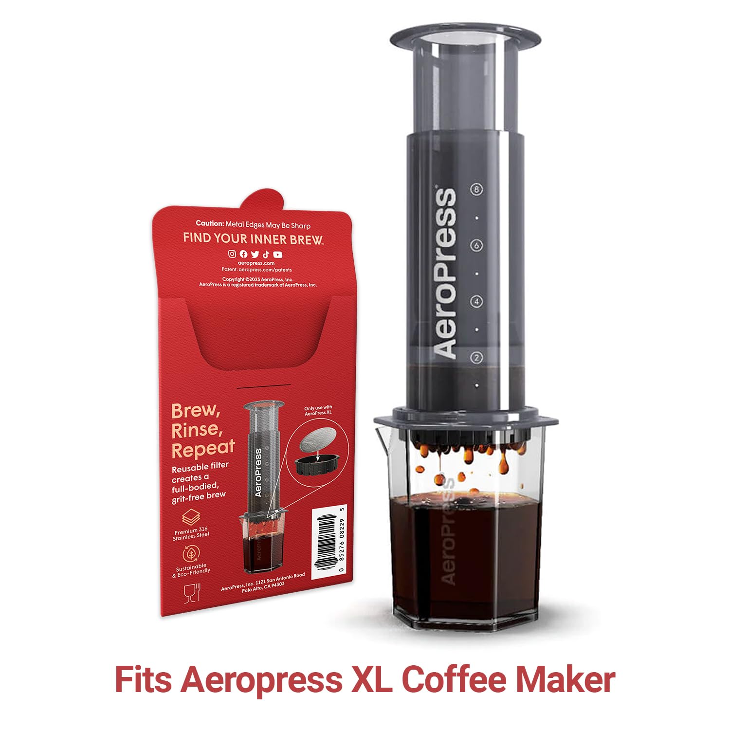 Aeropress Xl Stainless Steel Reusable Filter, Aeropress Metal Filter, Premium 316 Stainless Steel Filter For Aeropress Xl Coffee