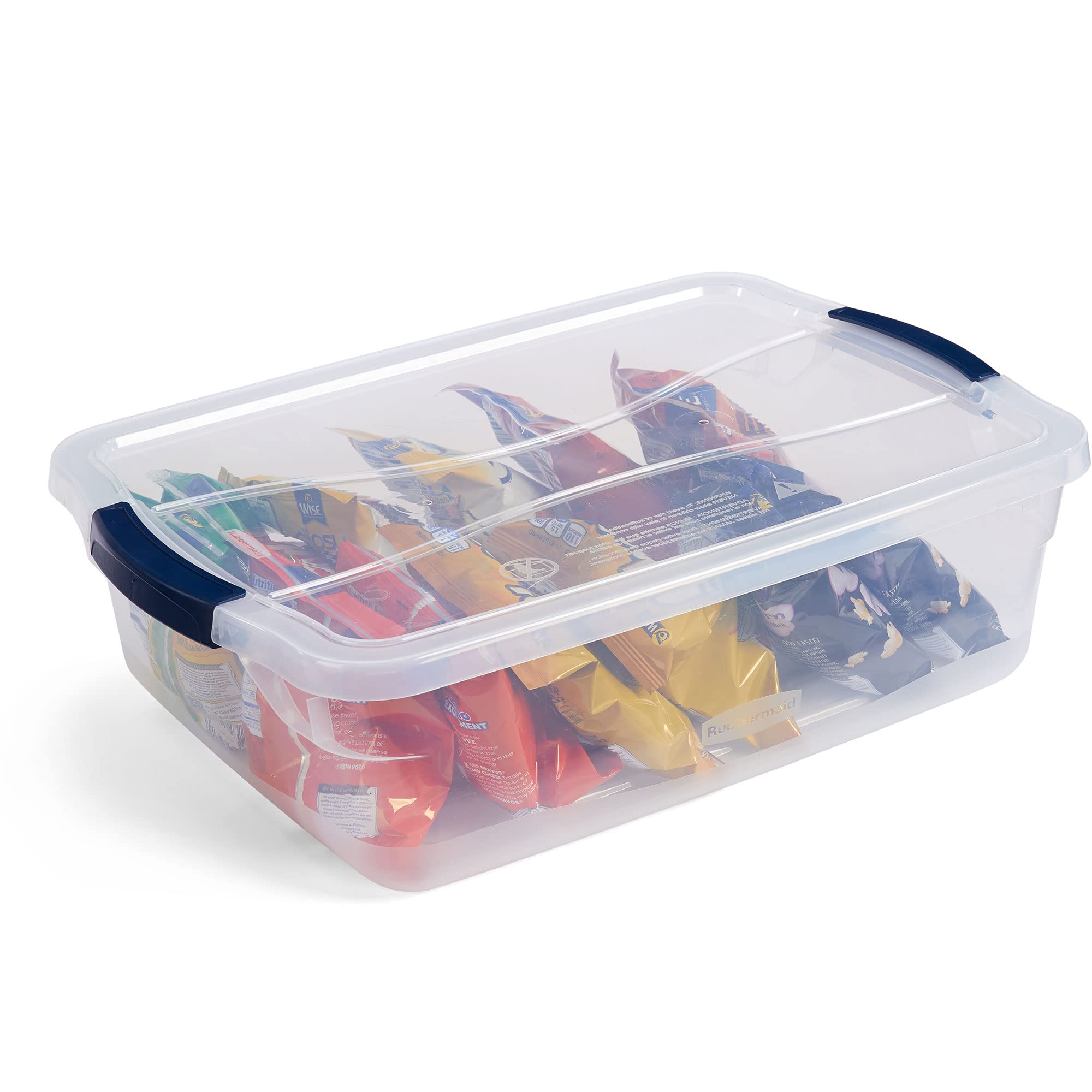 Rubbermaid Latching Plastic Storage Tote, 12 Pack