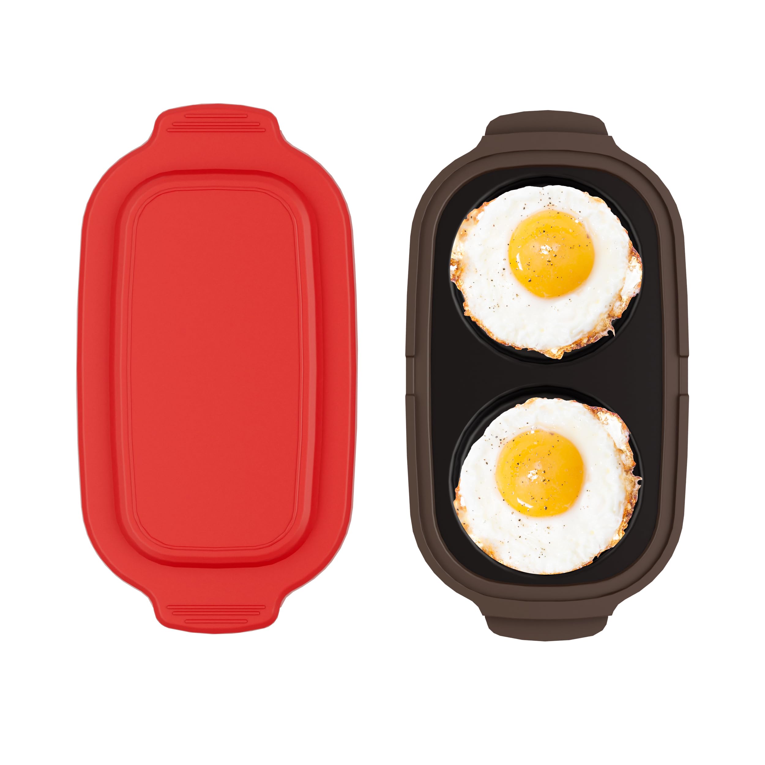 Microwave Egg Cooker |Microwave Fryer& Poacher Maker for 2 Eggs |RV Essential Kitchen Appliances | Perfect for Breakfast Sandwic