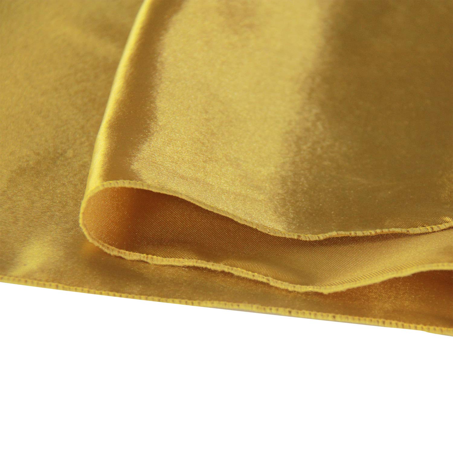 Welmatch Gold Satin Table Runners - 5 Pcs Wedding Banquet Party Event Decoration Table Runners (Gold, 5)