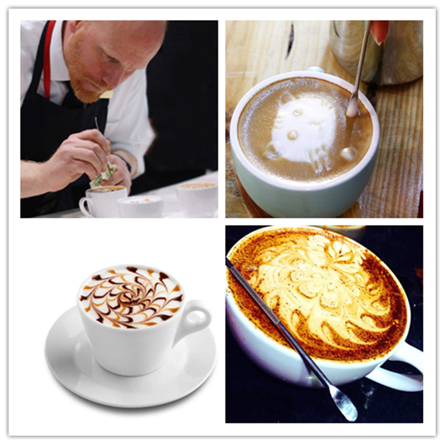 3 Pcs Coffee Latte Art Pen Stainless Steel Tool Espresso Machine Cafe Home Kitchen For Latte Art Use By Ppx