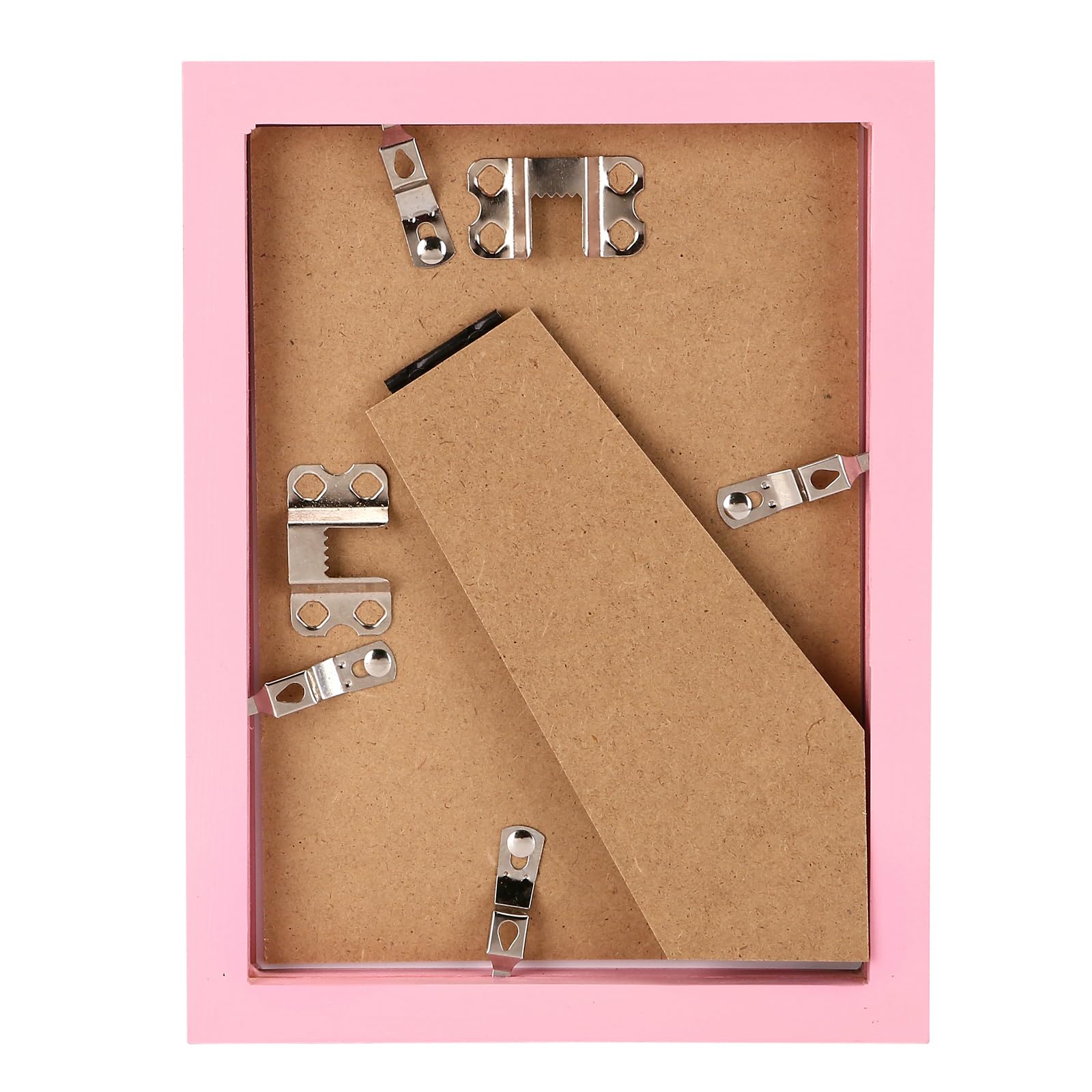 wyooxoo 5x7 Picture Frames Set of 4 Pink Made Of Solid Wood Photo Frames Colorful Frame with HD Plexiglass, Wall or Tabletop Dis