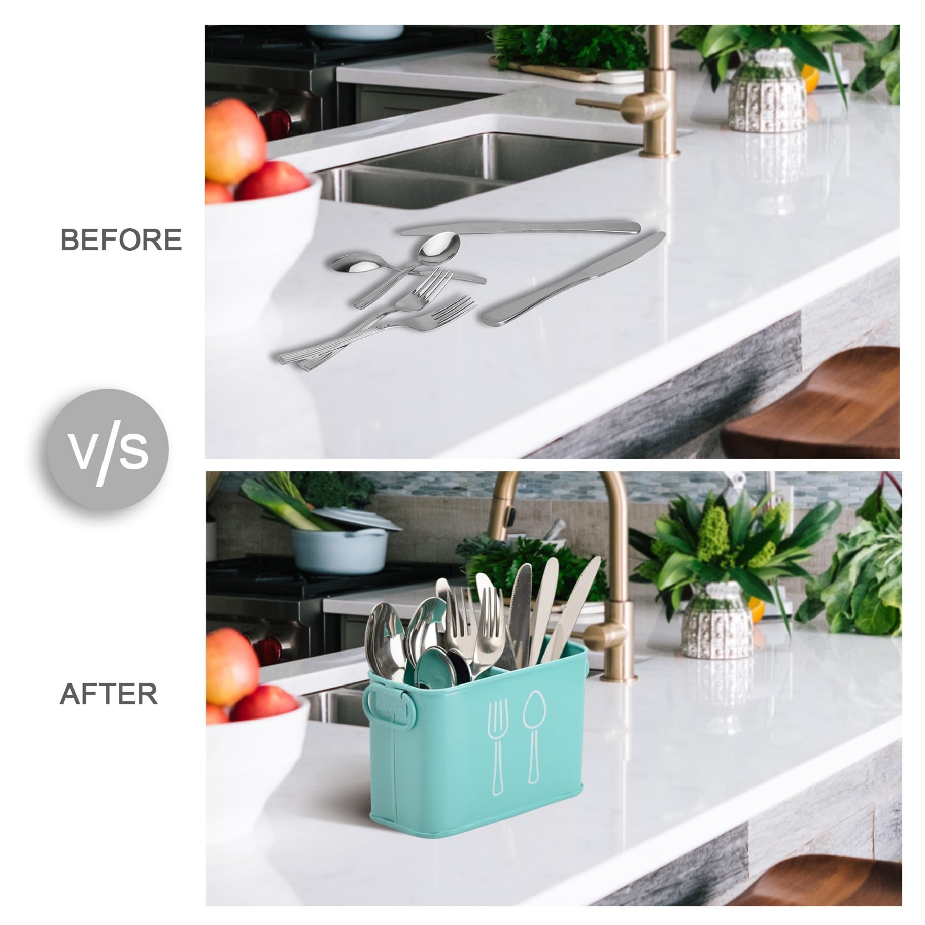 Classyo Cutlery Holder & Spoon Stand For Kitchen & Dining Table- Spoon Holder For Kitchen Shelves-Cutlery Holder For Kitchen, Me