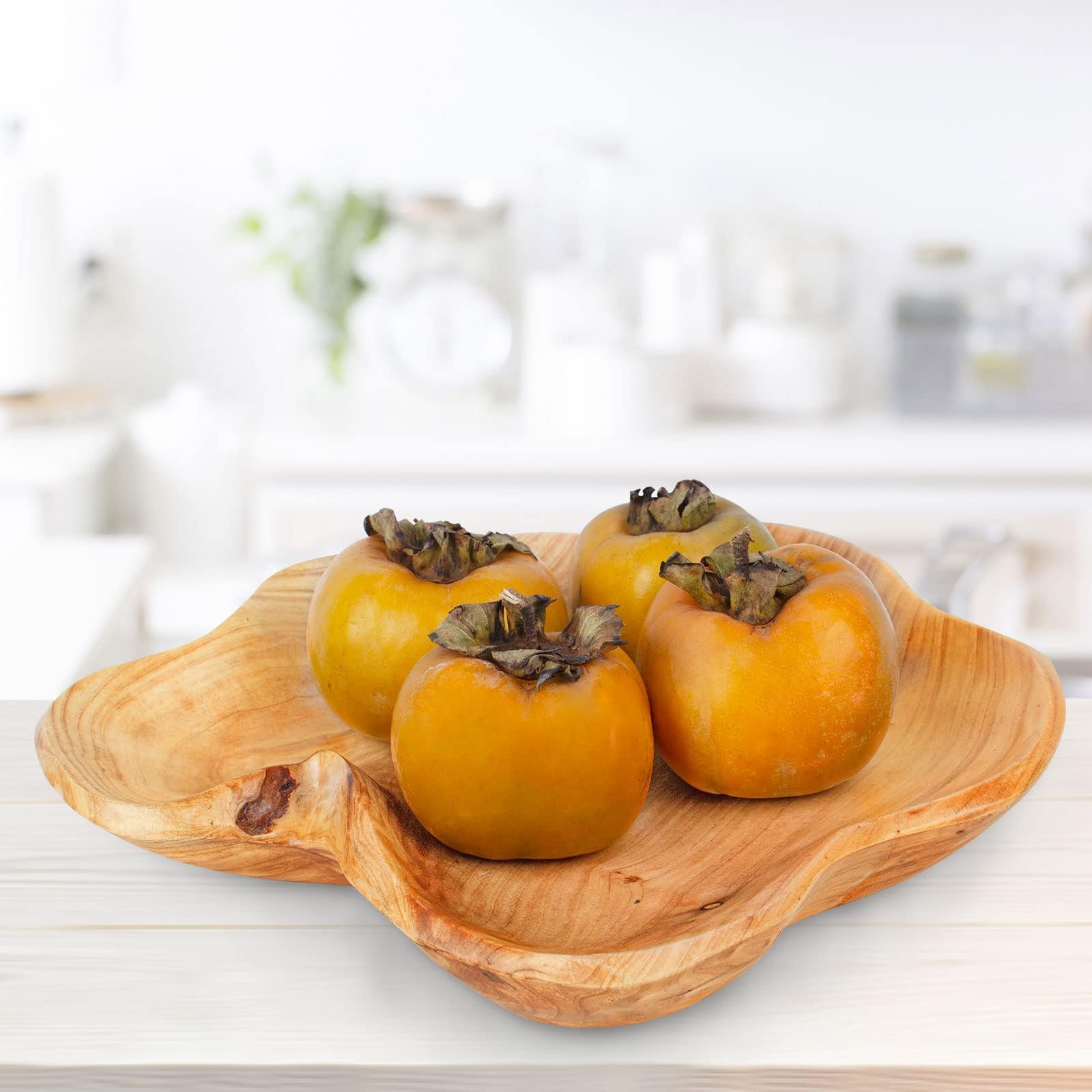 BTEOBFY Natural Wood Fruit Bowl 11-13 inch  Unique Handmade Wood Serving Platter  Wood Fruit Snack Dish for Sandwich Bread Serving  Appetizer Display  Vintage Ring Dish  Hand Carved Artworks