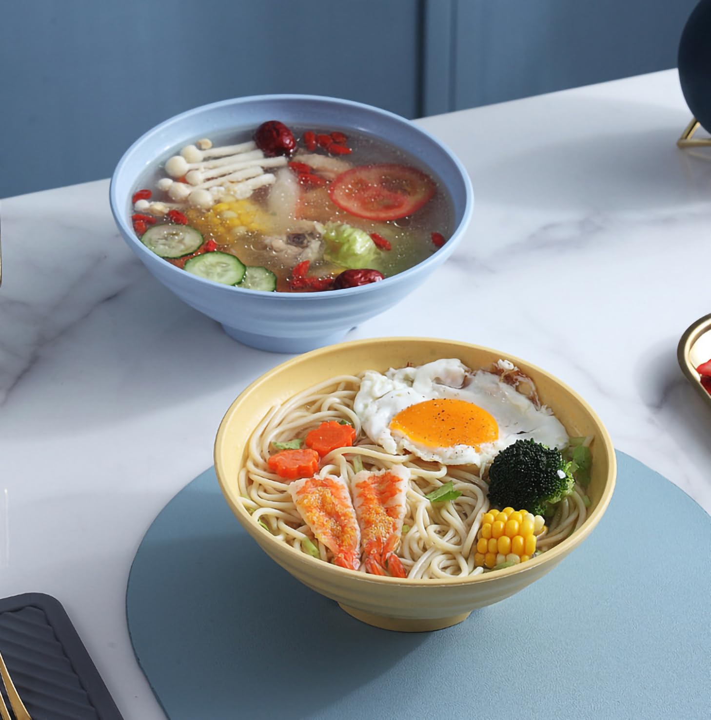 PPlus International Wheat Straw Big Bowls For Eating Ramen Bowl Dishwasher Safe For Pho Udon Soba Noodle Salad Pasta Japanese R